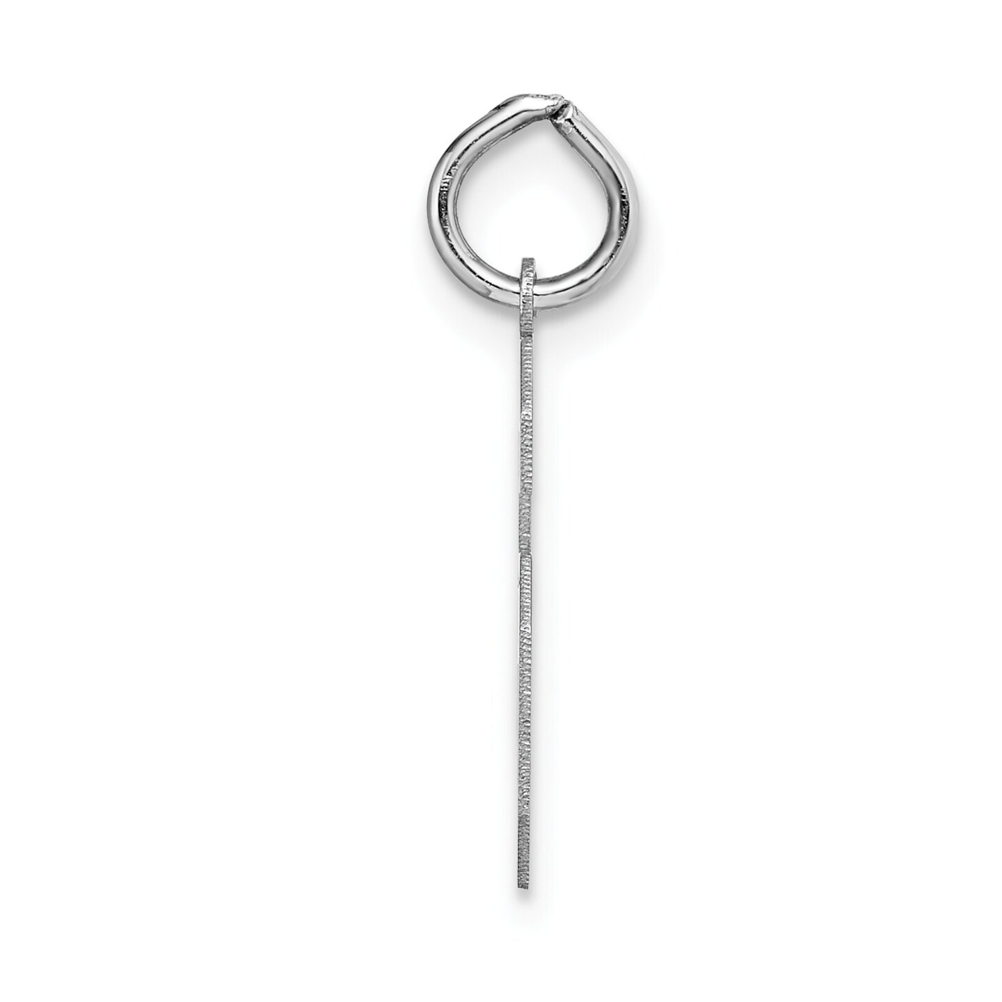 14K White Gold Medium Satin Number 6 Charm Pendant Jewerly 21mm x 8mm
