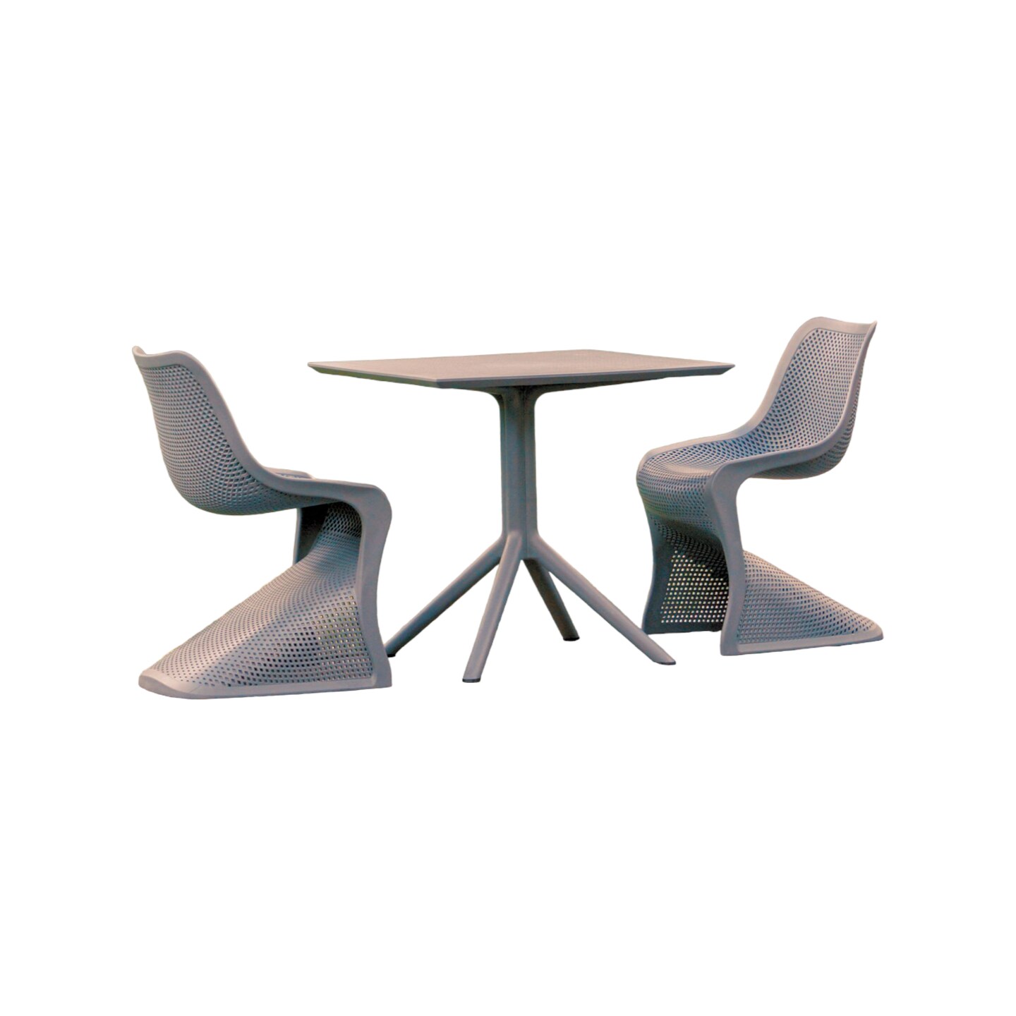 Luxury Commercial Living 3-Piece Charcoal Gray Outdoor Patio Dining Set 33.5"