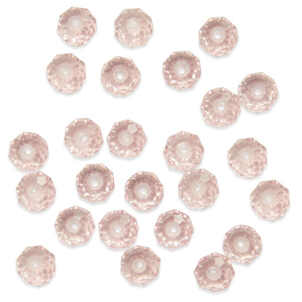 Rondelle Faceted Crystal Glass Beads 8x6mm.