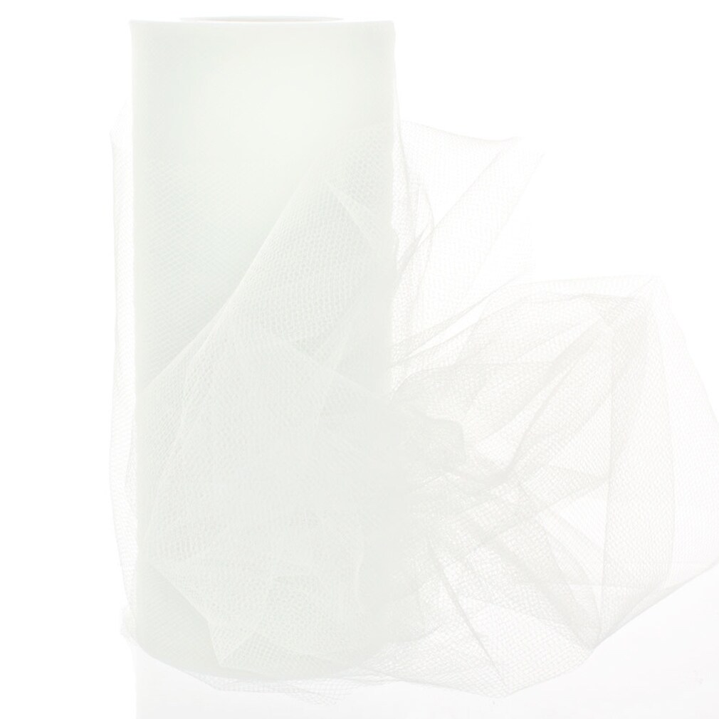 6&#x22; Premium Tulle White 25 Yard