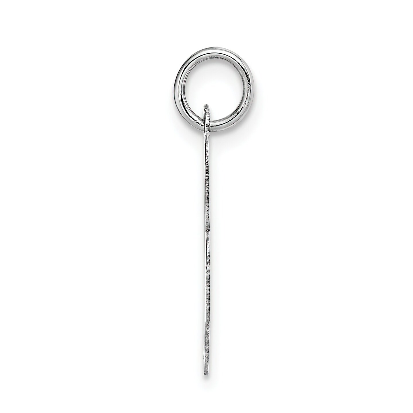 14K White Gold Medium Fancy Script Initial R Charm Jewerly 20mm x 14mm