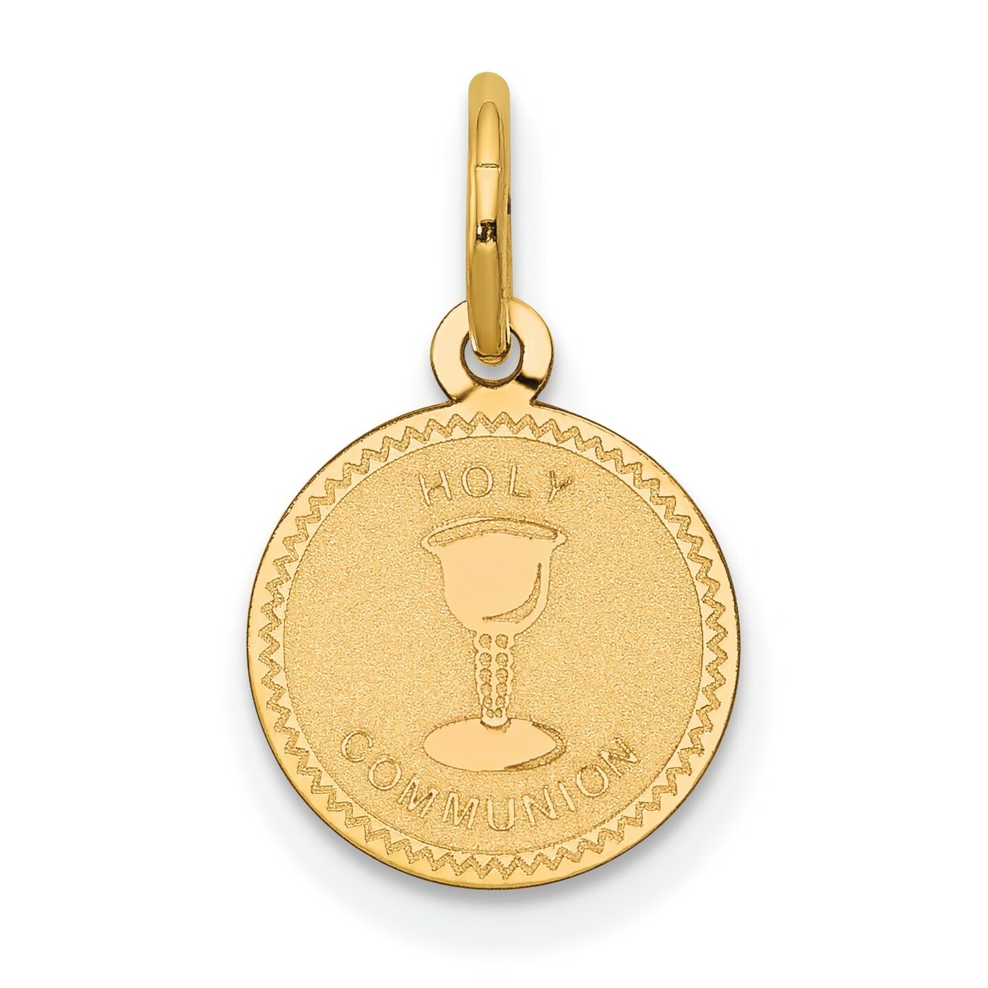 14K Yellow Gold Holy Communion Charm Pendant Jewelry 17mm x 11mm