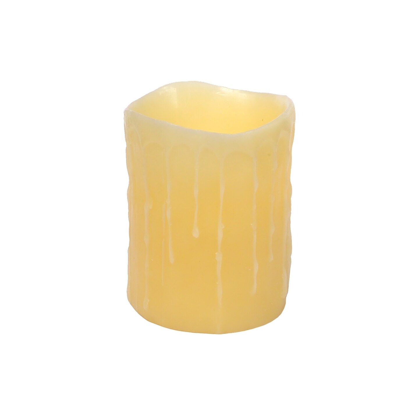Melrose 5" Yellow LED Lighted Dripping Flameless Pillar Candle Michaels