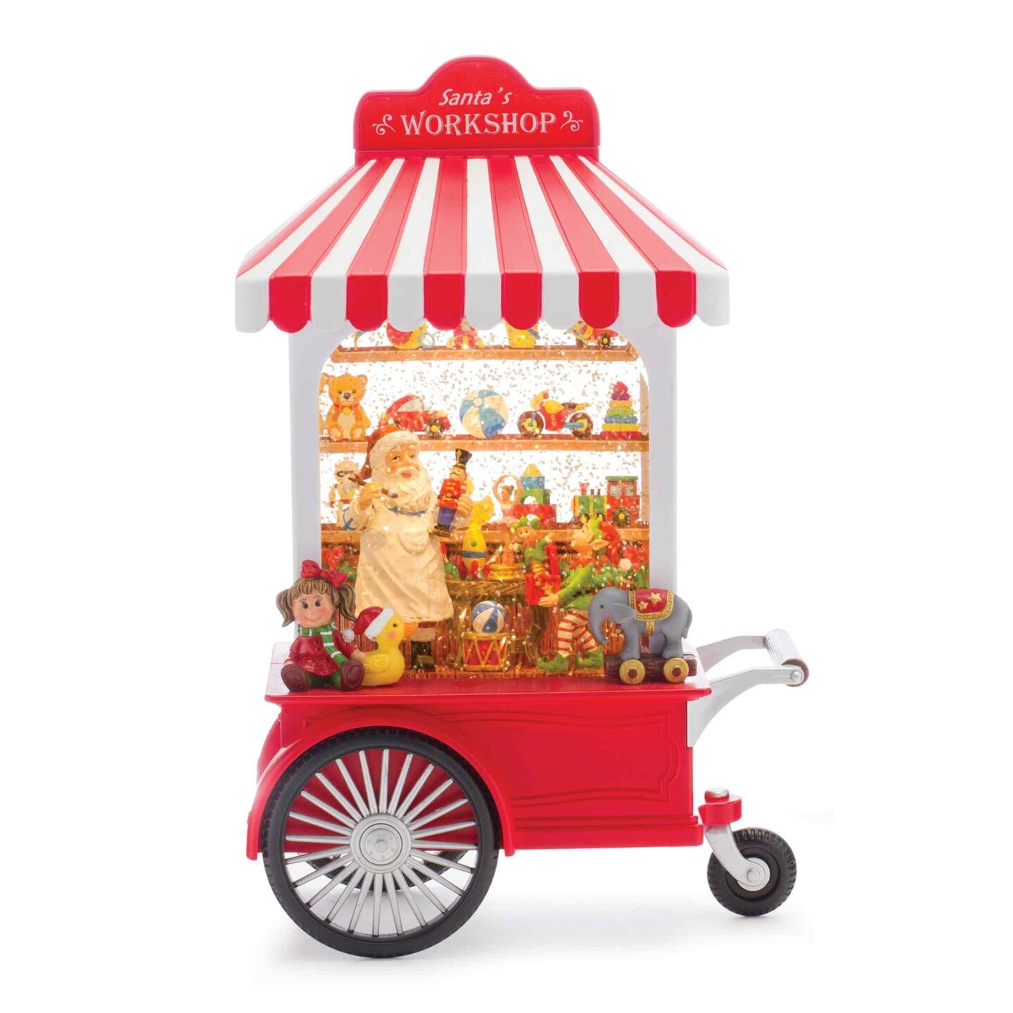 Melrose 10.75&#x22; LED Lighted Santa&#x27;s Workshop Christmas Snow Globe