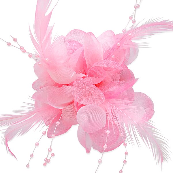 Maia Feather Floral Brooch and Hairclip