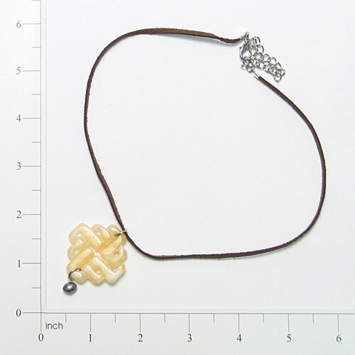 Leather Necklace With Carved Pendant