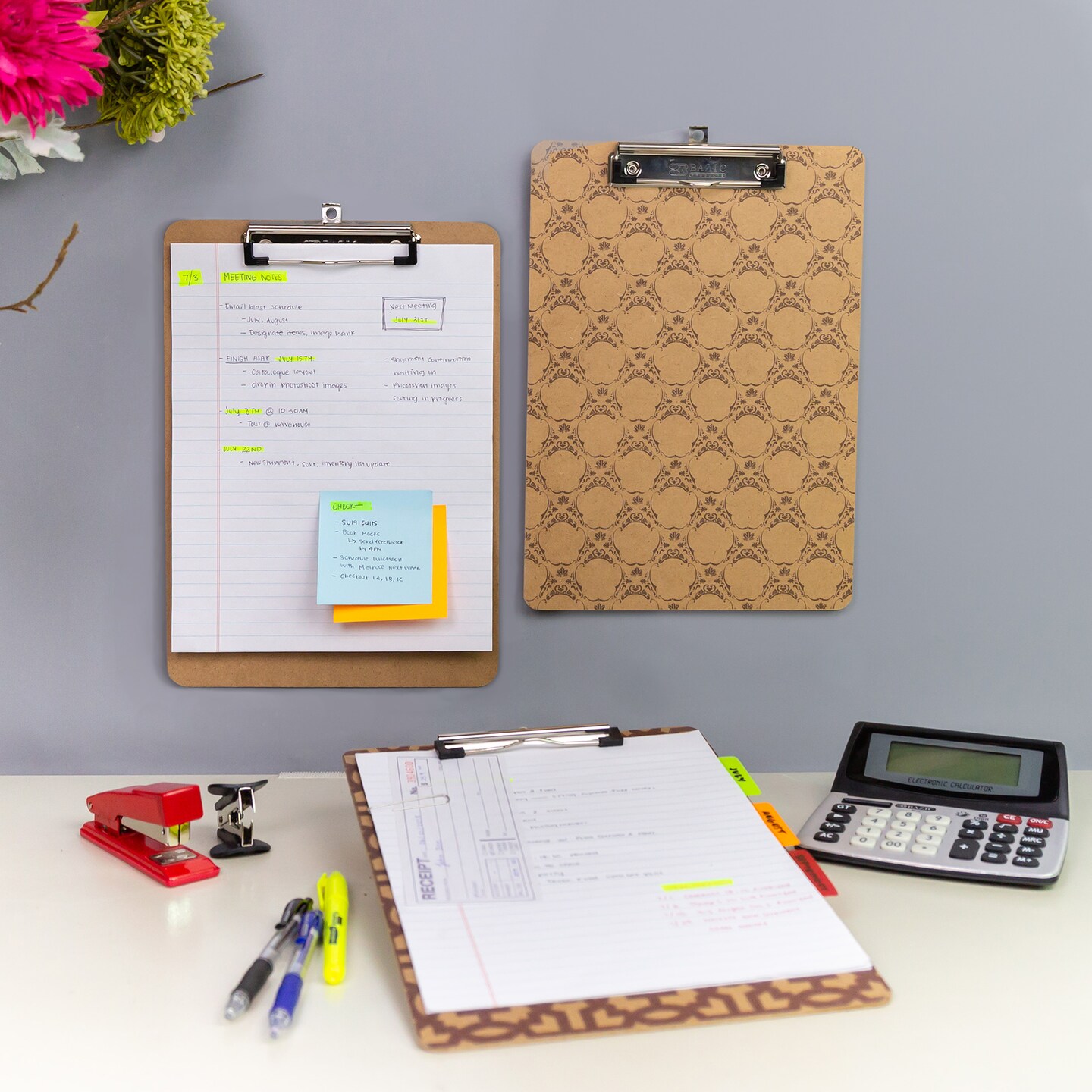 BAZIC Hardboard Clipboard Standard Size w/ Low Profile Clip