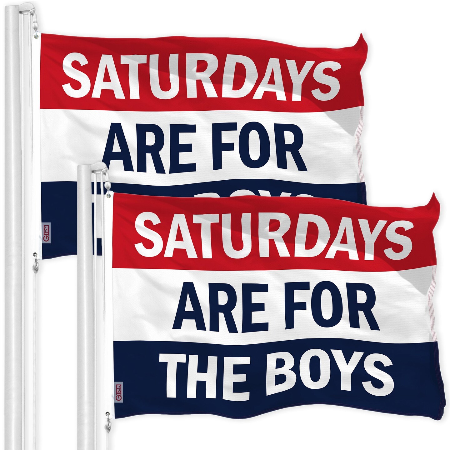 Boys Saturday Fun Flag 3x5 Ft 2-Pack Printed 150D Polyester By G128