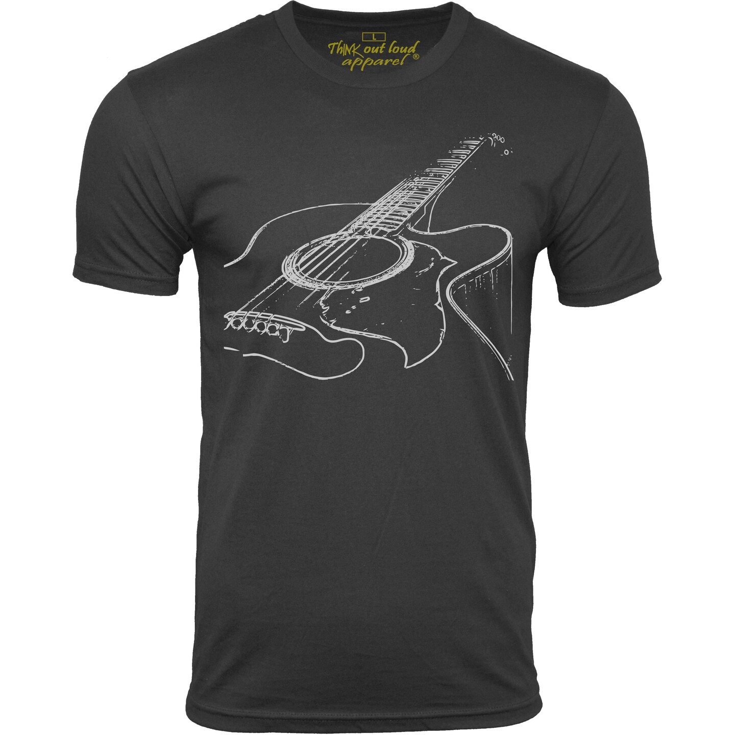 Acoustic Guitar T-Shirt Musician Tee Think Out Loud Apparel, guitar ...