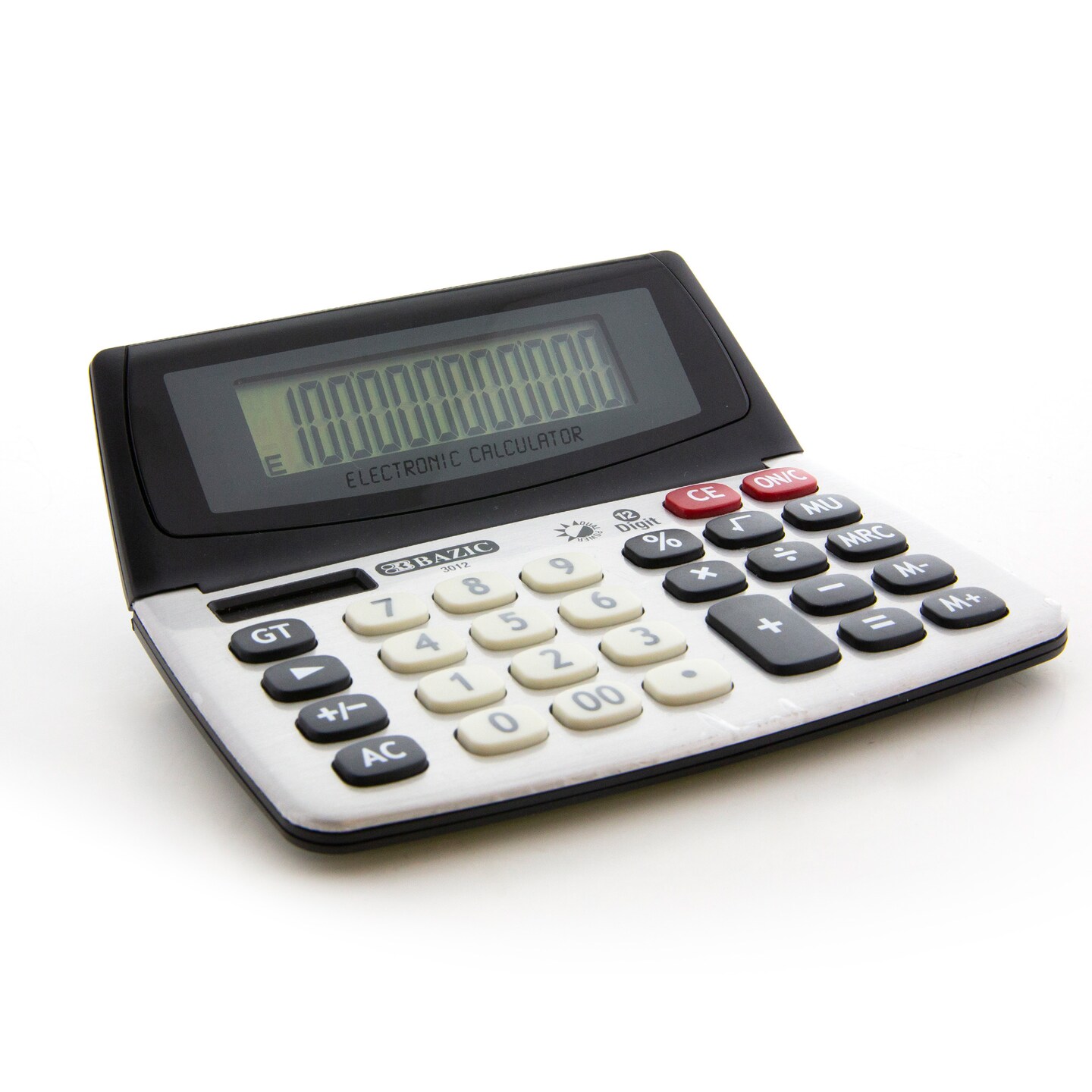 BAZIC Desktop Calculator 12-Digit Dual Power w/ Adjustable Display