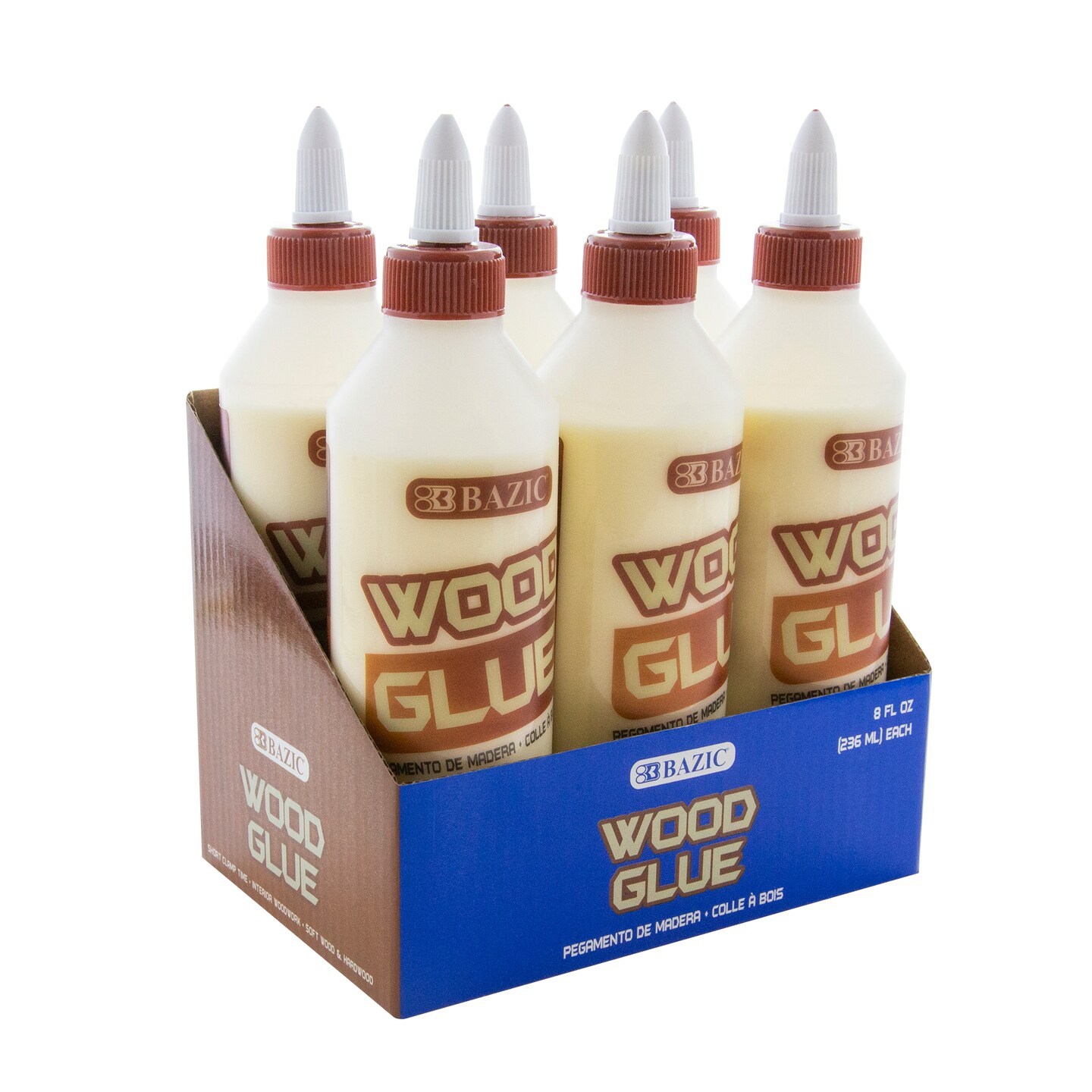 BAZIC Wood Glue Jumbo 7 5/8 FL OZ (236 mL) w/ PDQ Display
