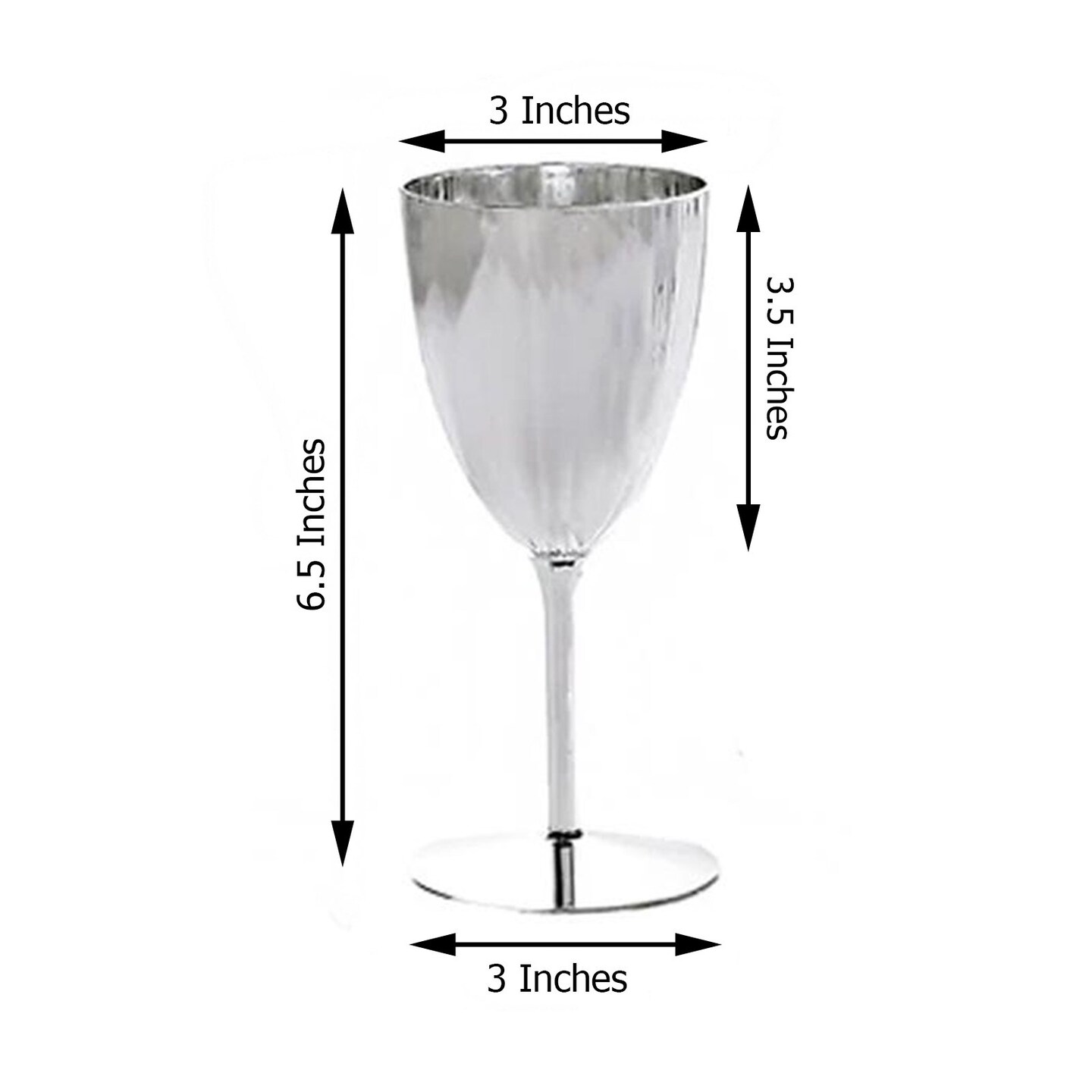 8 oz Metallic Premium Disposable Plastic Wine Glasses
