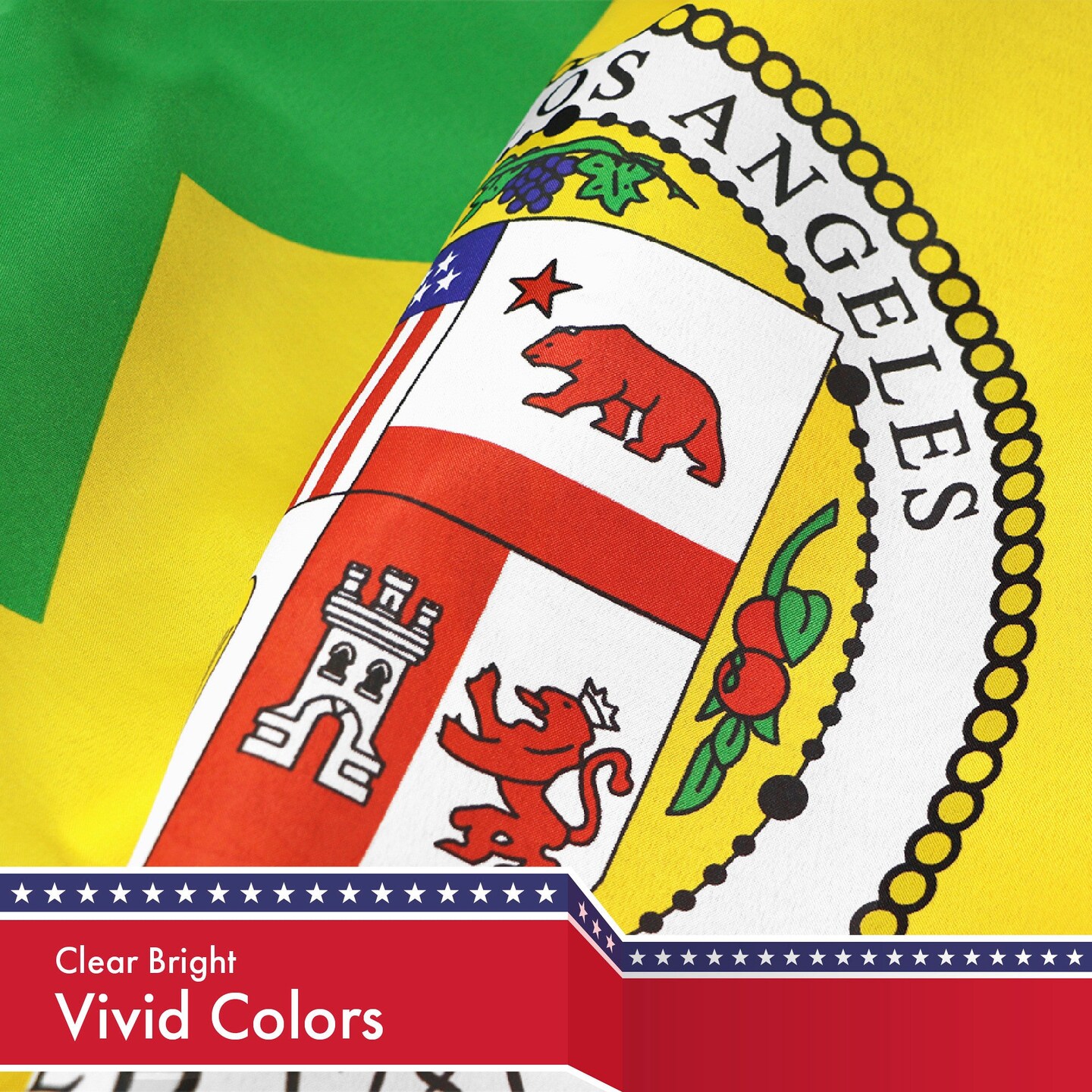 Los Angeles LA City Flag 3x5 Ft 2-Pack 150D Printed Polyester By G128