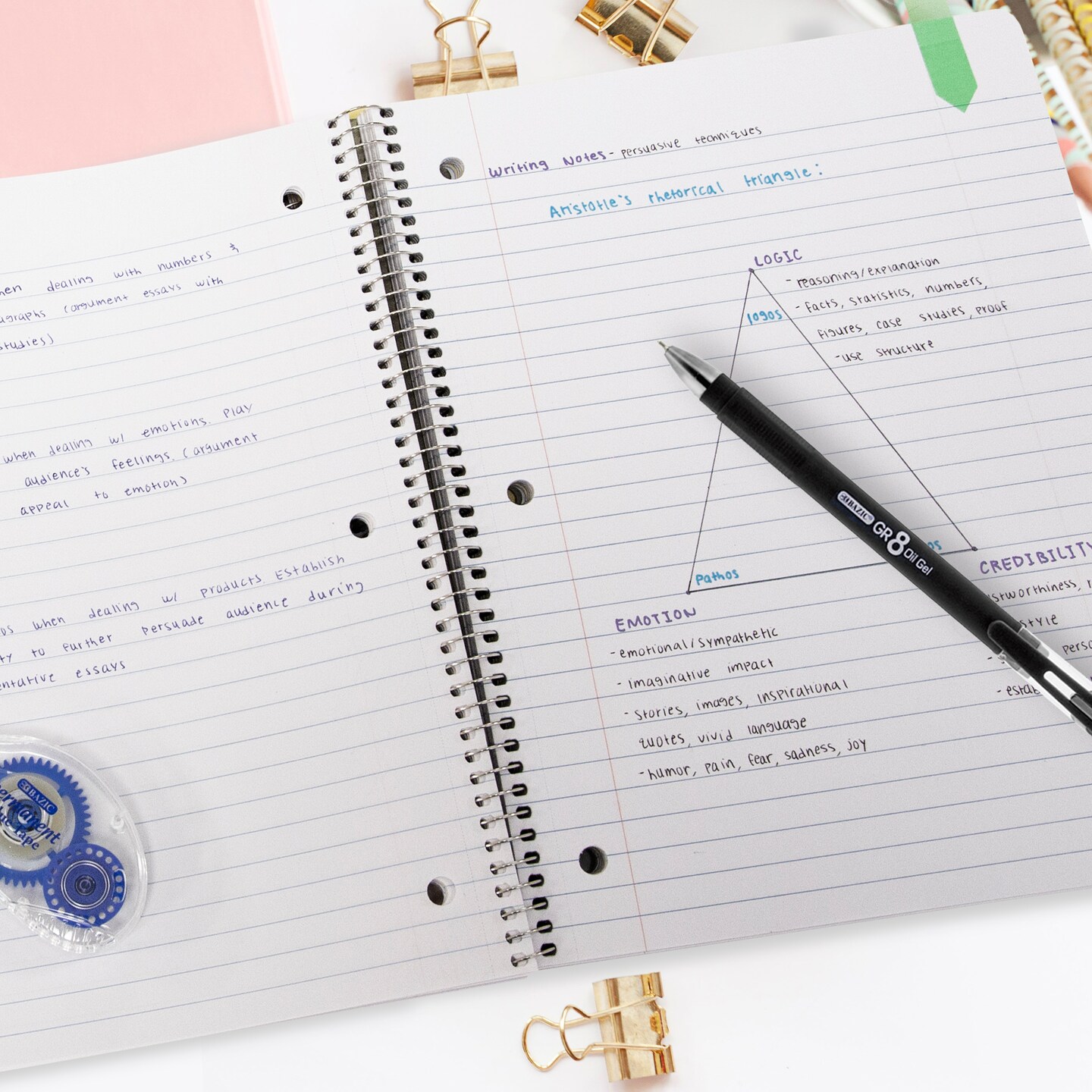 BAZIC Notebook Spiral W/R 1-Subject Poly Cover 70 Ct.