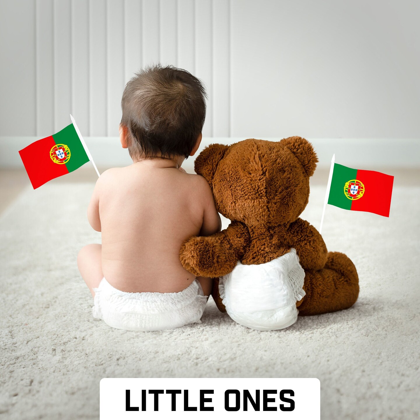 G128 30 Pack Handheld Portugal Portuguese Stick Flags | 4x6 In | Printed 150D Polyester, Country Flag, Solid Plastic Stick, Spear White Tip