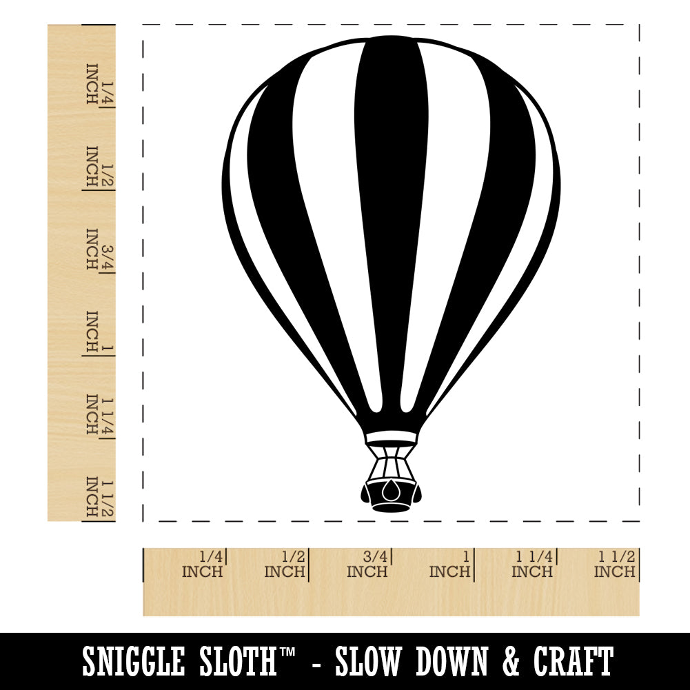 Striped Hot Air Balloon Self-Inking Rubber Stamp Ink Stamper