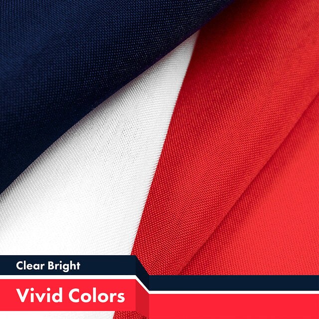 G128 Combo Pack: USA American Flag & Navy Blue NEW France French Flag | 3x5 feet | Printed 150D Indoor/Outdoor, Vibrant Colors, Brass Grommets, Quality Polyester