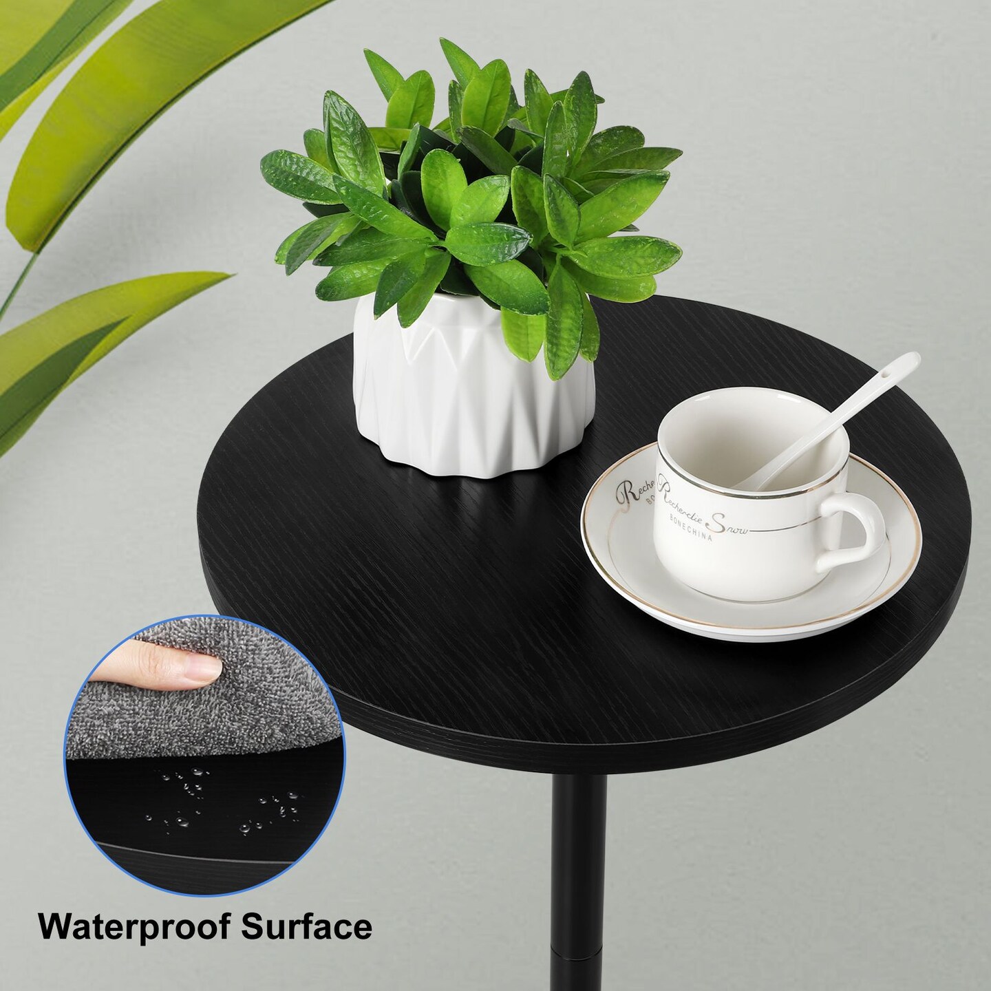 Small Spaces Pedestal Side Table for Sofa Couch Chair Patio