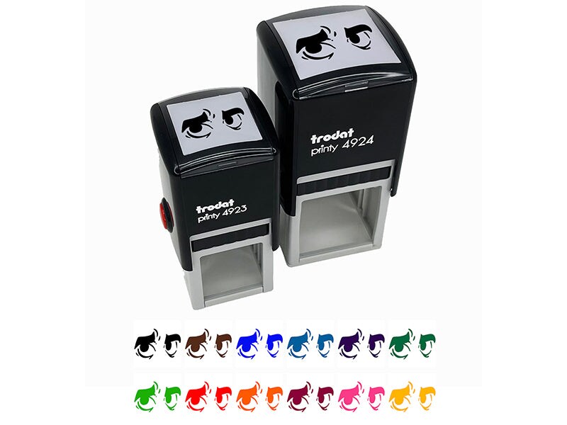 Worried Cartoon Eyes Looking to the Side Self-Inking Rubber Stamp Ink Stamper