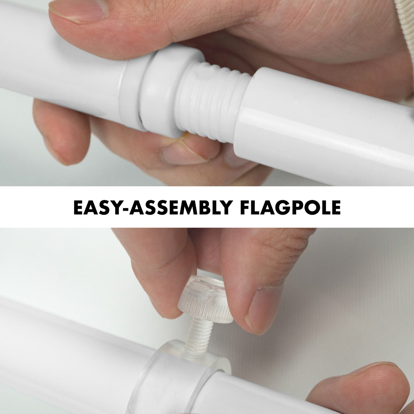 G128 Combo Pack: 6 Feet Tangle Free Spinning Flagpole (White) England English Flag 3x5 ft Printed 150D Brass Grommets (Flag Included) Aluminum Flag Pole