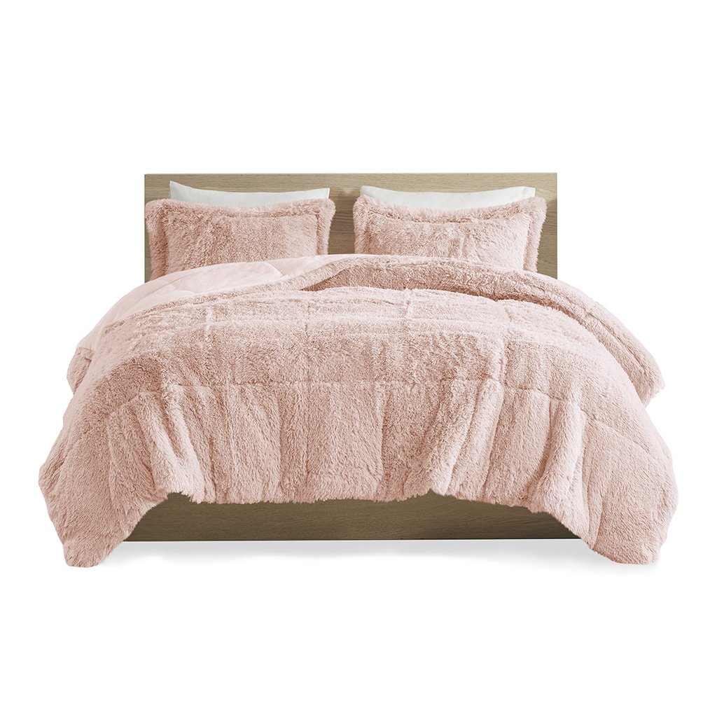 Gracie Mills   Susie Contemporary Shaggy Long faux Comforter Set - GRACE-14335