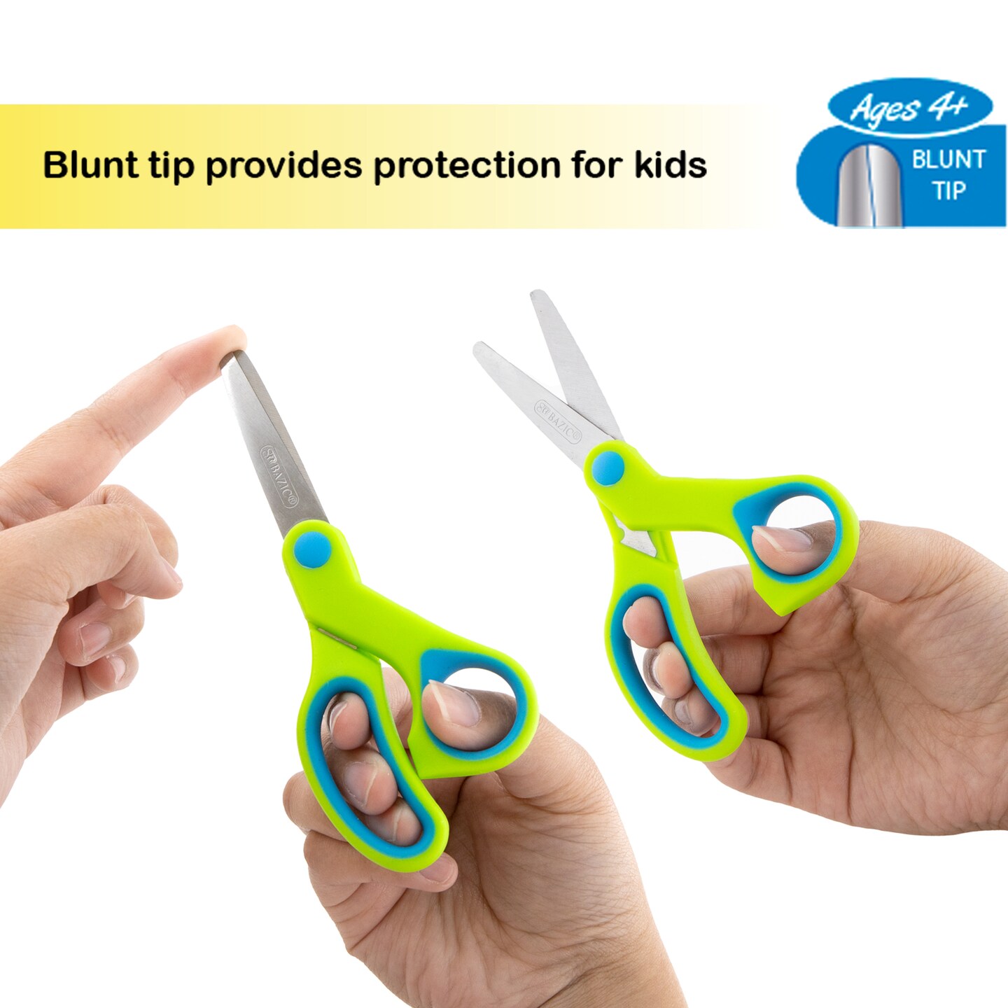 BAZIC School Scissors 5&#x22; Blunt Tip Soft Grip
