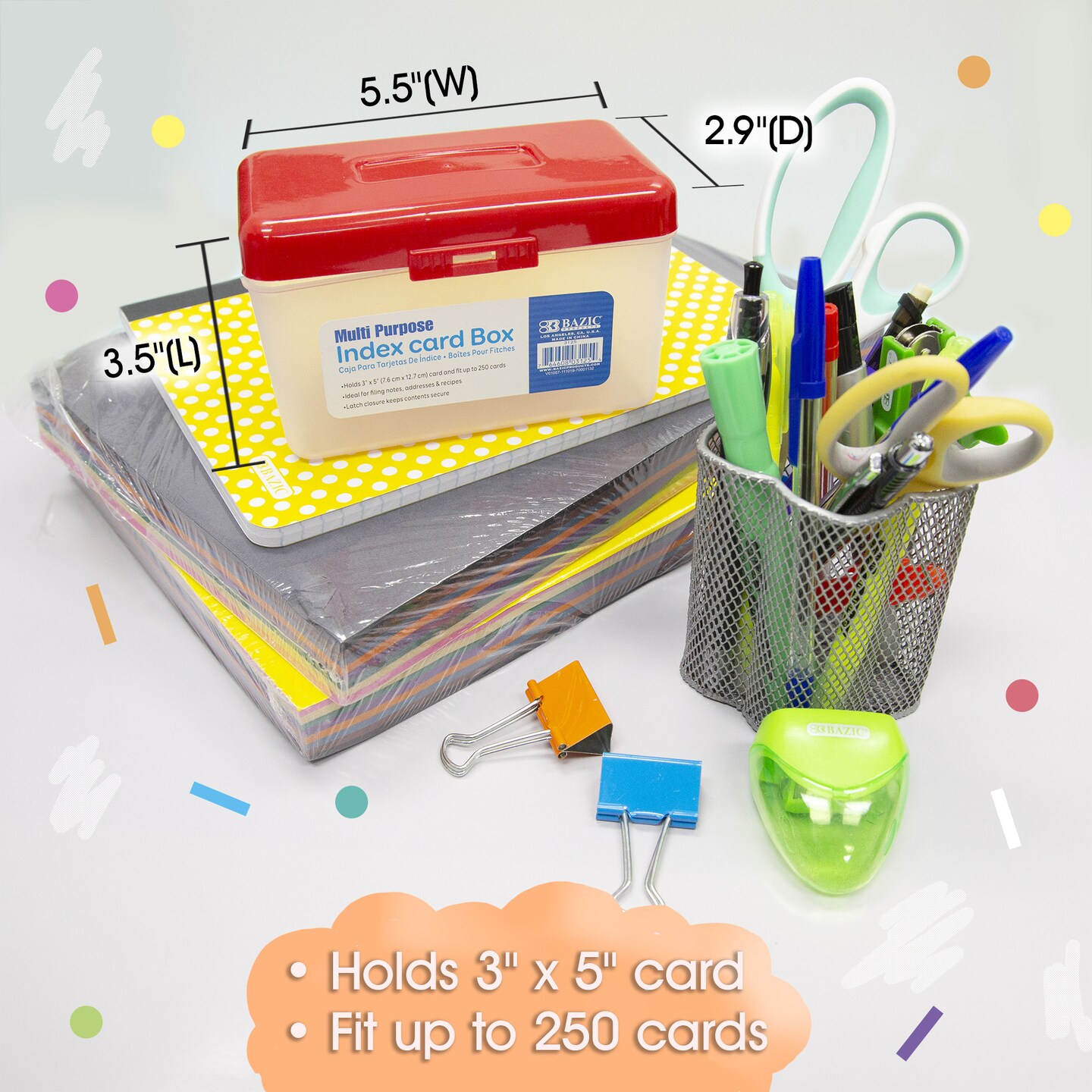 BAZIC Card File Box 3&#x22; X 5&#x22;