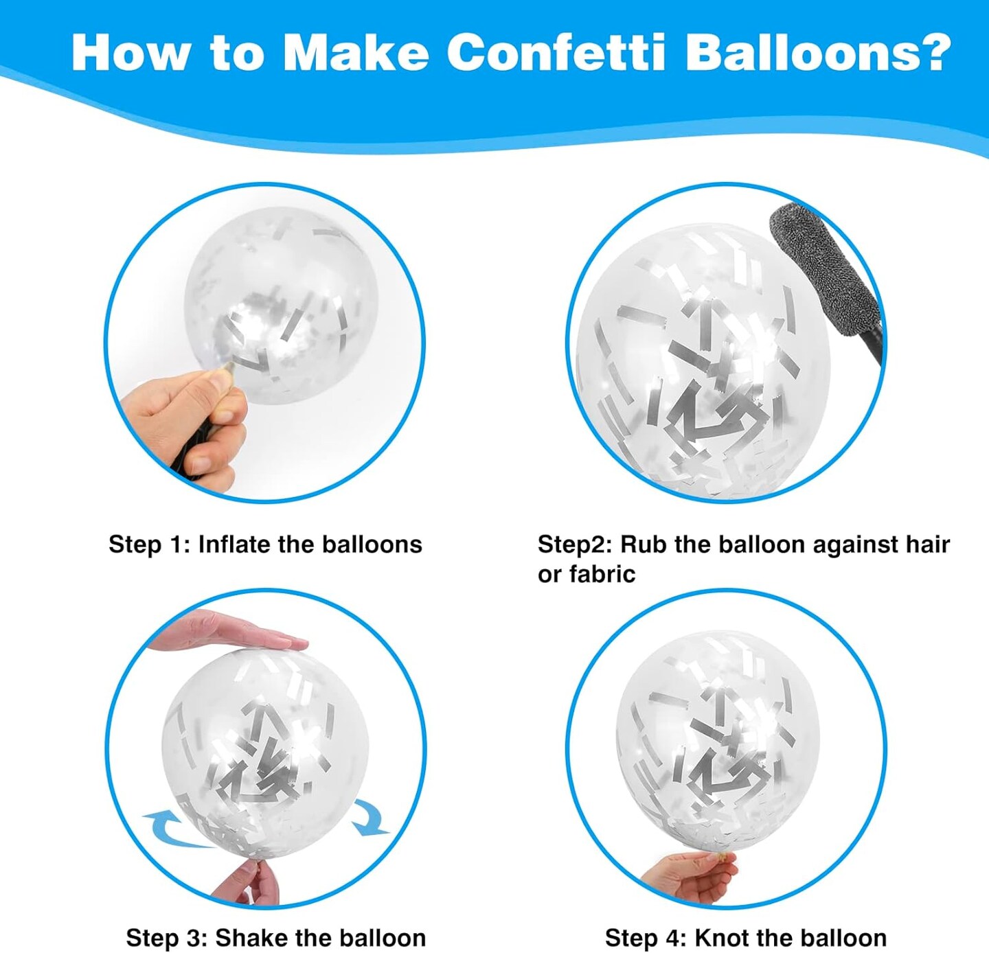 87pcs Metallic Blue Silver Balloon Garland Arch Kit, 18 12 10 5 Inch Blue Silver Confetti Latex Party Balloons for Birthday Graduation Baby Shower Decoration