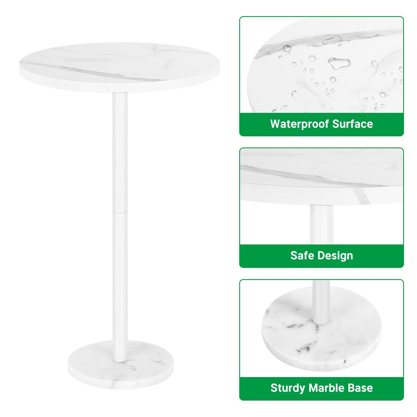 Small Spaces Pedestal Side Table for Sofa Couch Chair Patio