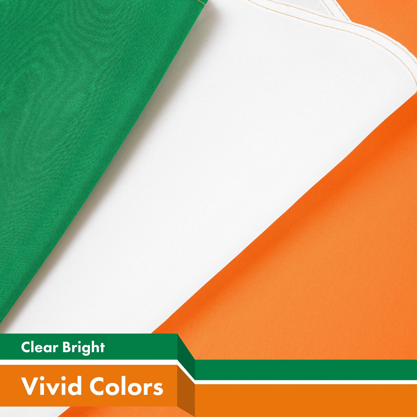 G128 2 Pack: Ireland Irish Flag | 3x5 Ft | LiteWeave Pro Series Printed 150D Polyester, 4 Corner Brass Grommets | Country Flag, Vibrant Colors, Perfect For Balcony, More Durable Than 100D 75D Poly
