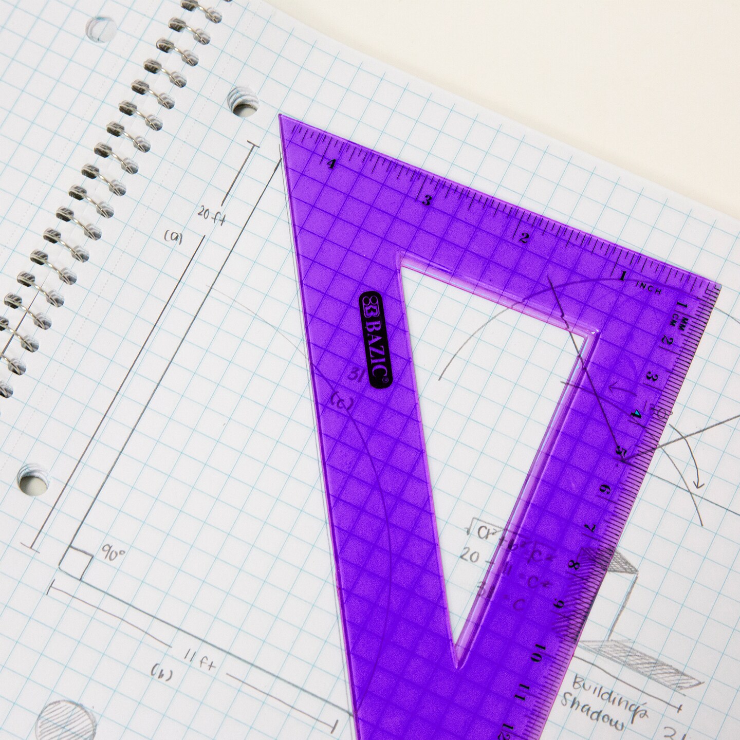 BAZIC Geometry Ruler Combination Sets 5-Piece