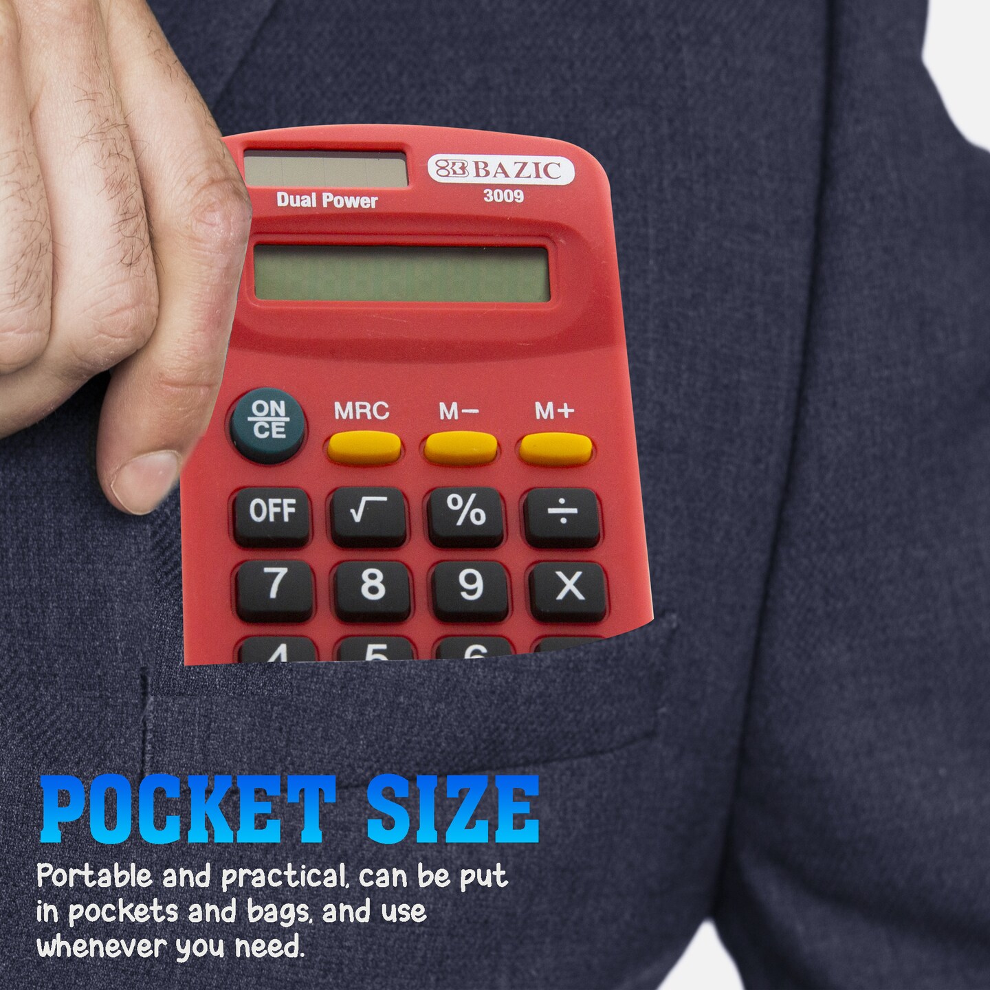 BAZIC Pocket Size Calculator 8-Digit Dual Power