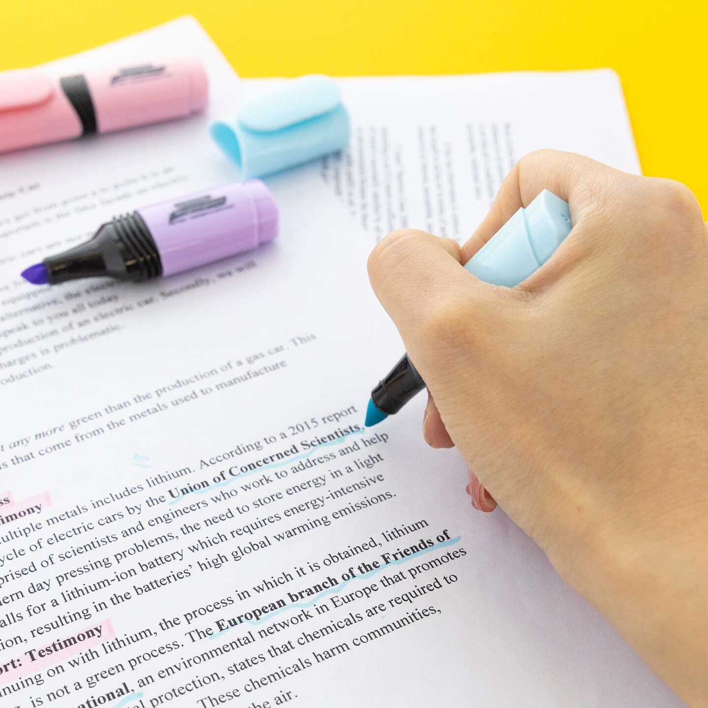 BAZIC Desk Style Pastel Mini Highlighters (4/Pack)