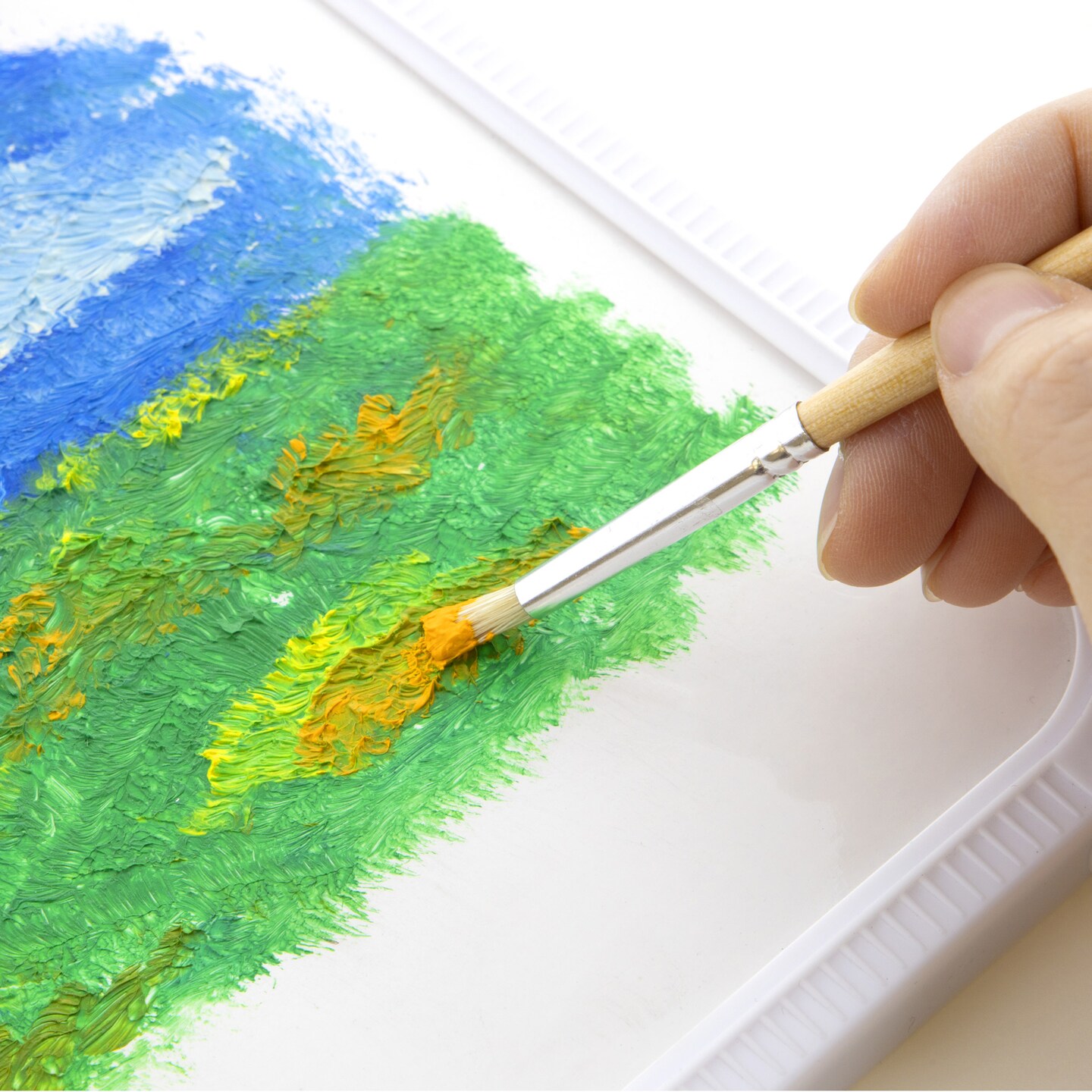 BAZIC Paint Stencil Brush Round Natural Bristle (4/Pack)