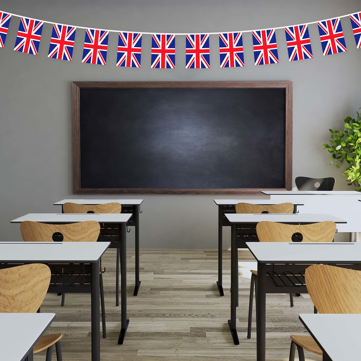 G128 United Kingdom UK Bunting Banner | Flag 8.2 x 5.5 Inch, Full String 33 Feet | Printed 150D Polyester, Decorations For Bar, School, Festival Events Celebration