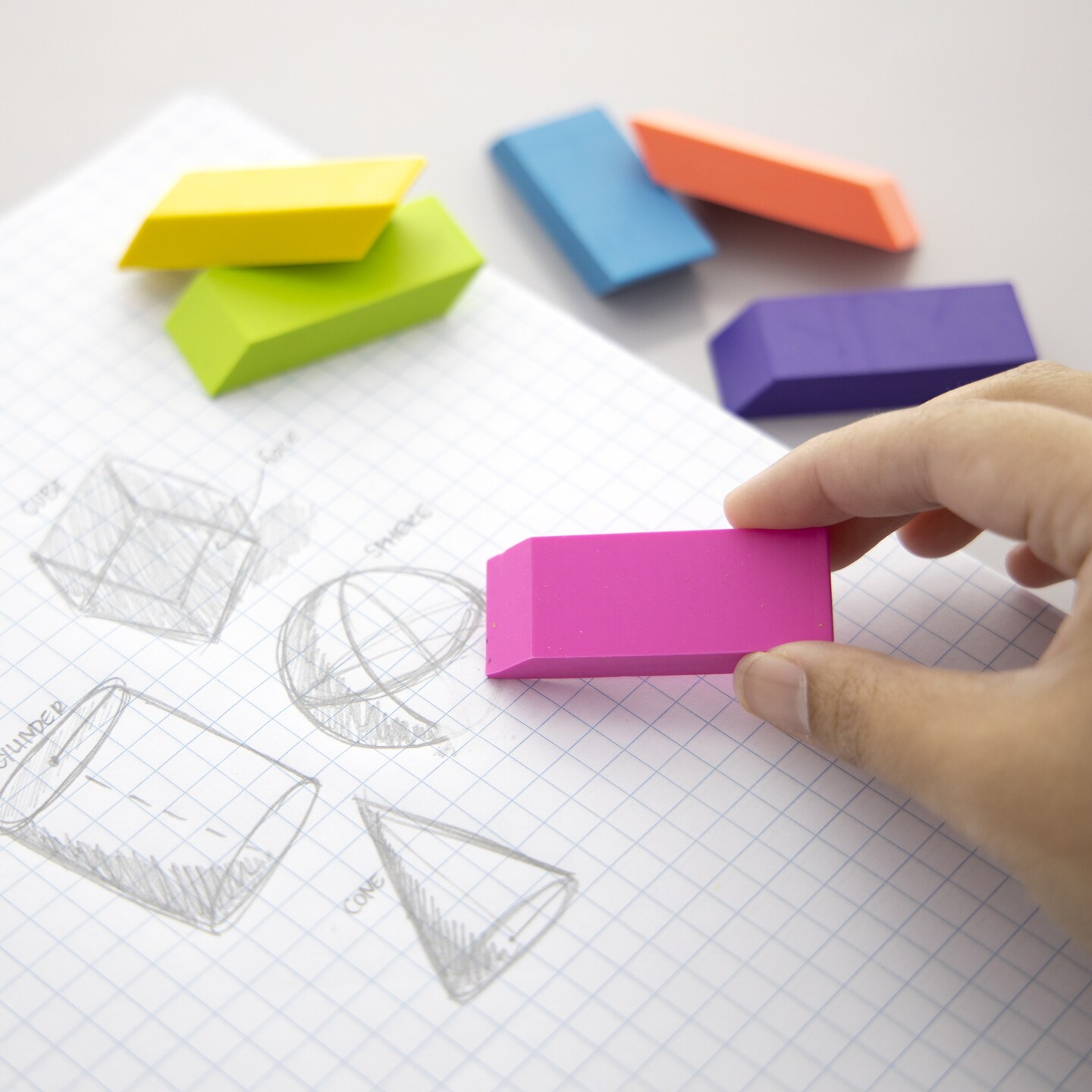 BAZIC Neon Eraser Sets (12/Pack)