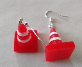 Traffic Cone Dangle Earrings - Creative Statement Jewelry For Women