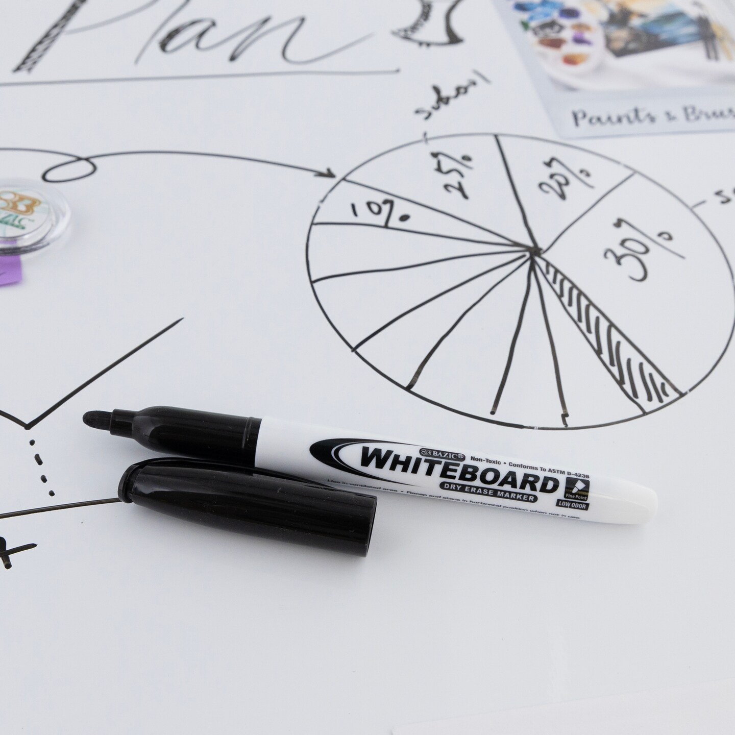 BAZIC METALLIQUE Aluminum Framed Magnetic Dry Erase/Cork Combo Board 16" X 20"