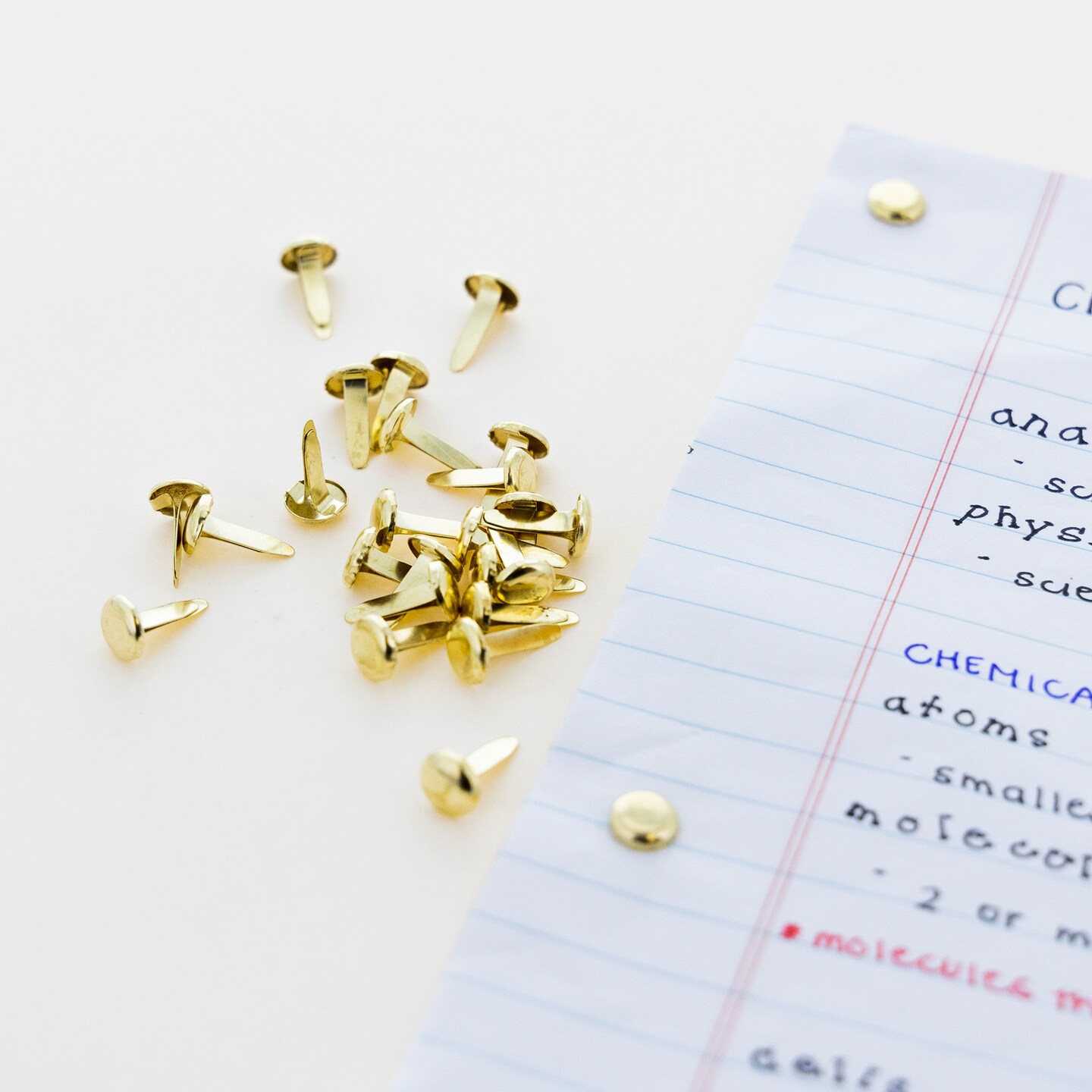 BAZIC 1/2&#x22; Brass Plated Fastener (100/Pack)