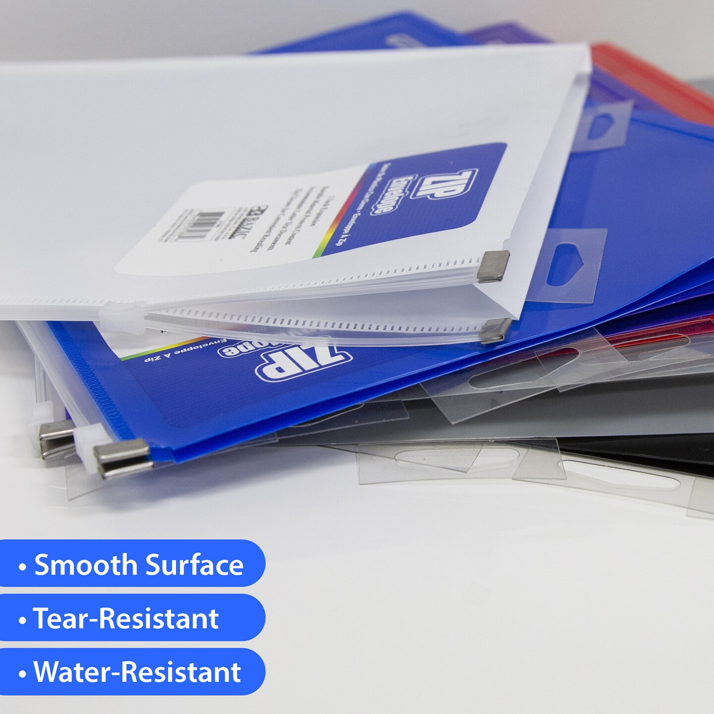 BAZIC Zip Envelope A4/Letter Size - Assorted Color