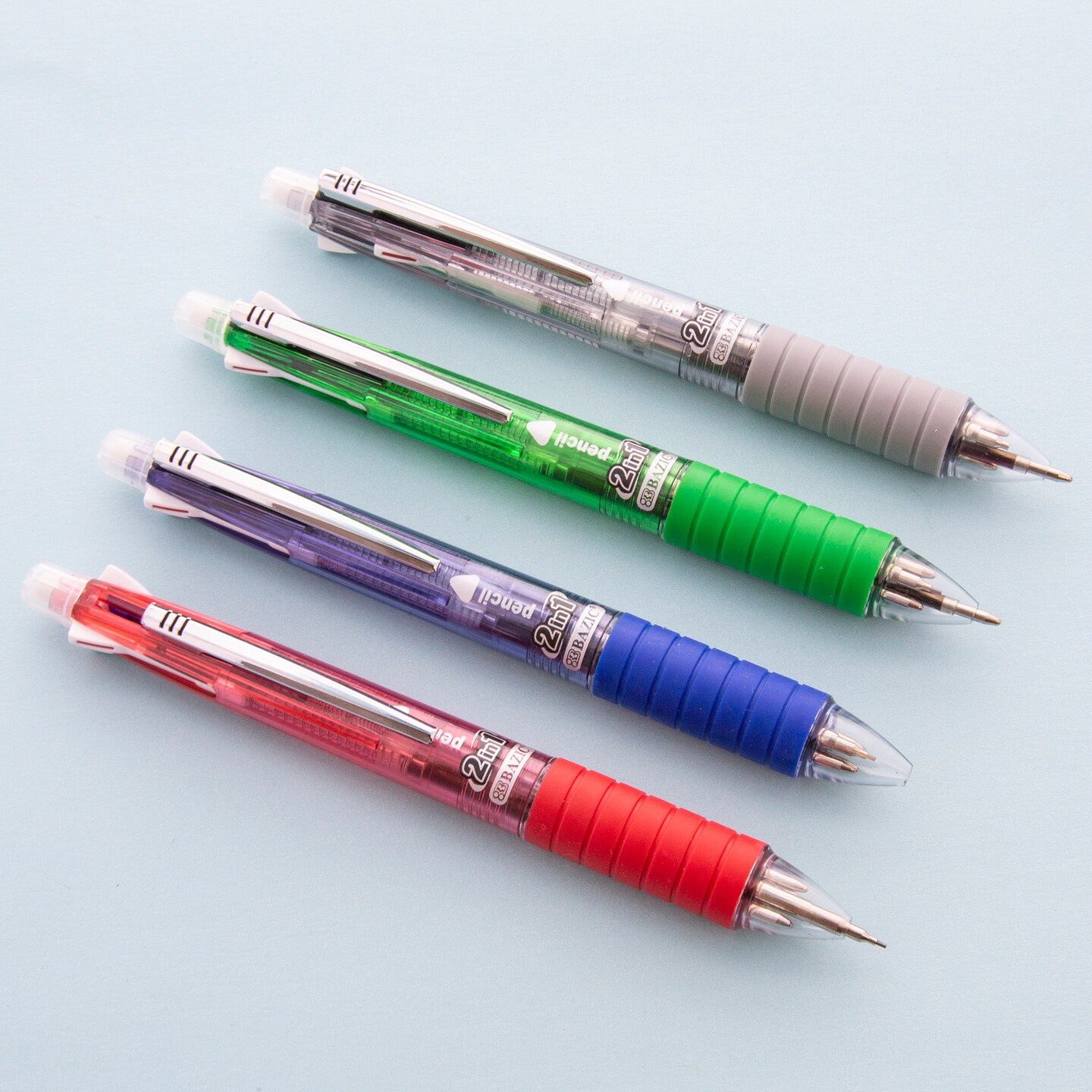 BAZIC 2-In-1 Mechanical Pencil &#x26; 4-Color Pen w/ Cushion Grip