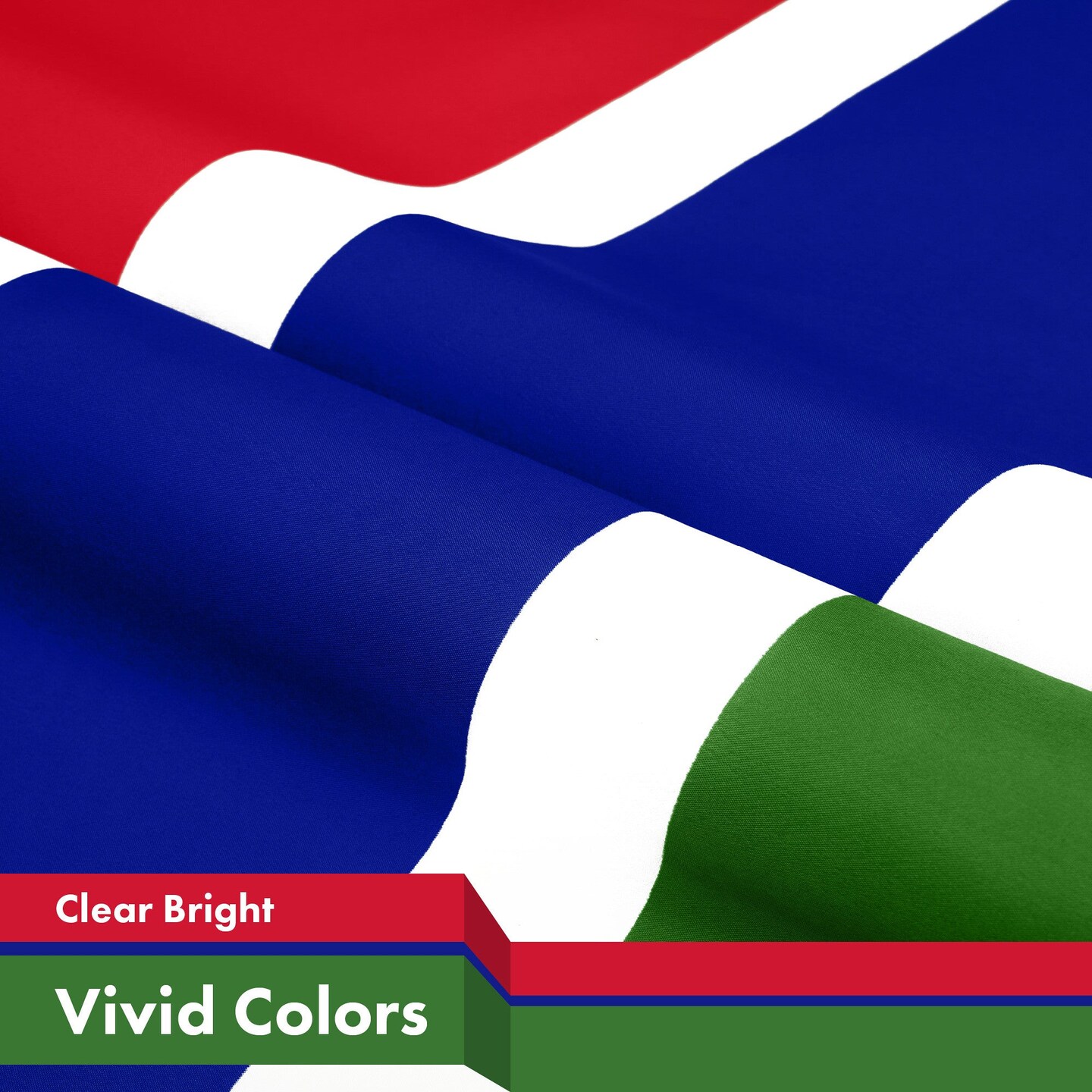 G128 3 Pack: Gambia Gambian Flag | 3x5 Ft | LiteWeave Pro Series Printed 150D Polyester | Country Flag, Indoor/Outdoor, Vibrant Colors, Brass Grommets, Thicker and More Durable Than 100D 75D Polyester