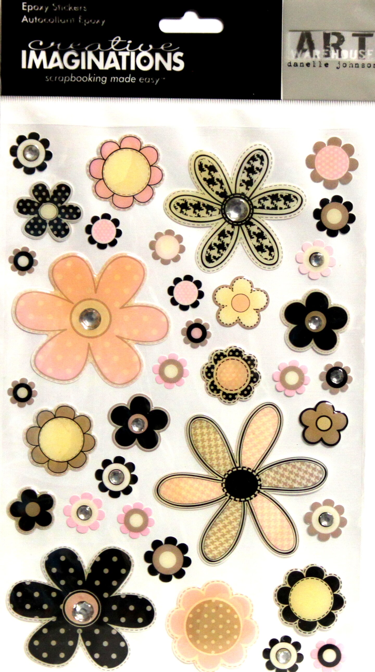 Creative Imaginations Gem Flowers Epoxy Dimensional Stickers