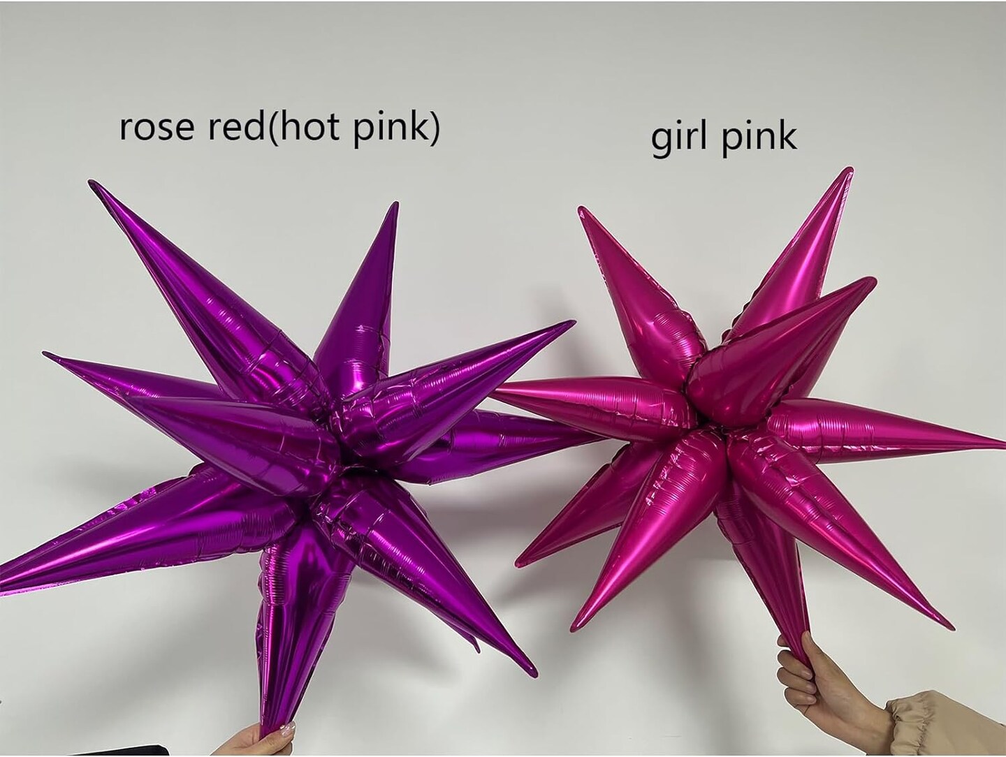 3pcs 26inch babe pink Star foil balloons.babe Explosion Starburst star balloon-Spike cone balloon for birthday party decorations,wedding,Bachelor party