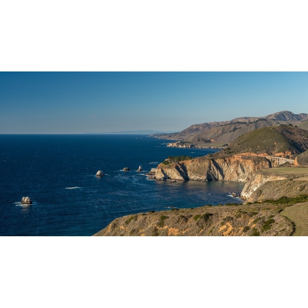Scenic View Of Bixby Creek Bridge At Pacific Coast Big Sur California Usa Poster Print By Panoramic Images