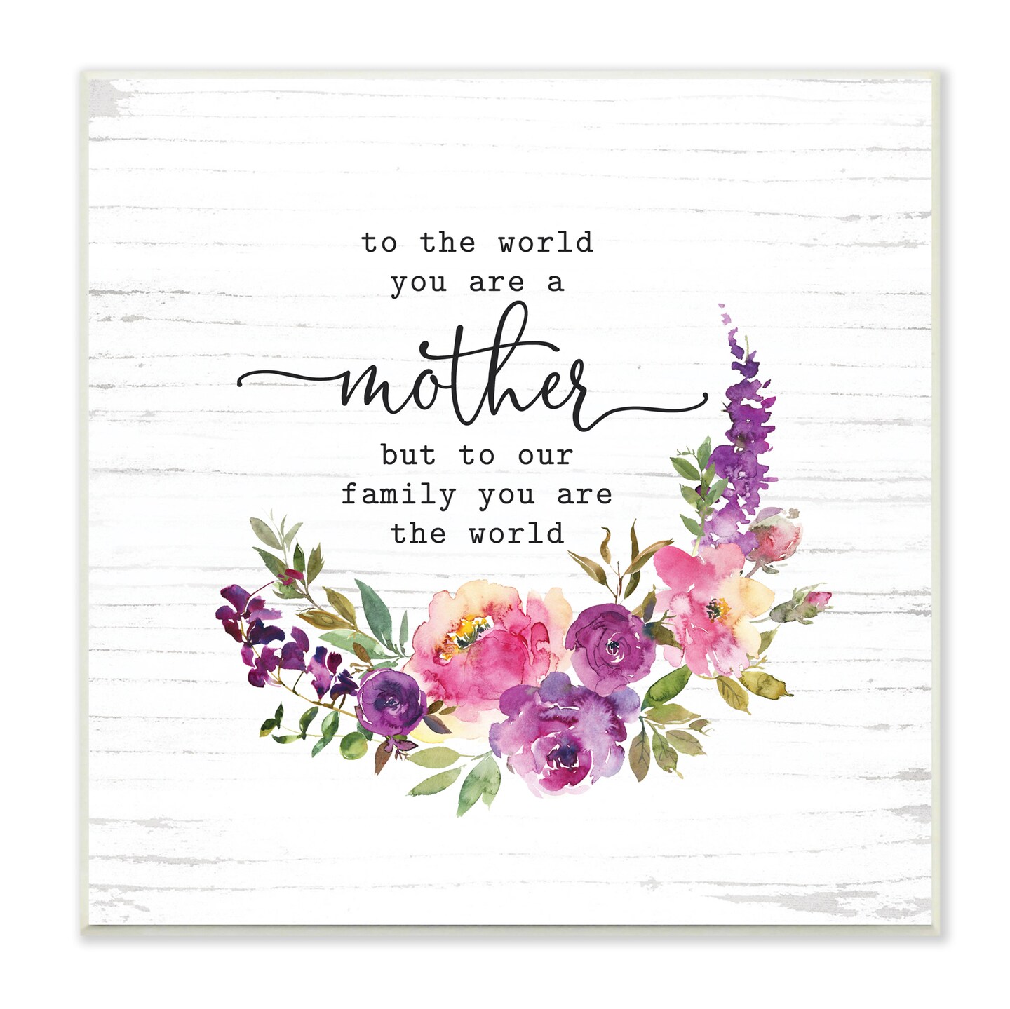 Stupell Industries Mother's Day Flower Quote Watercolor Wall Plaque Art