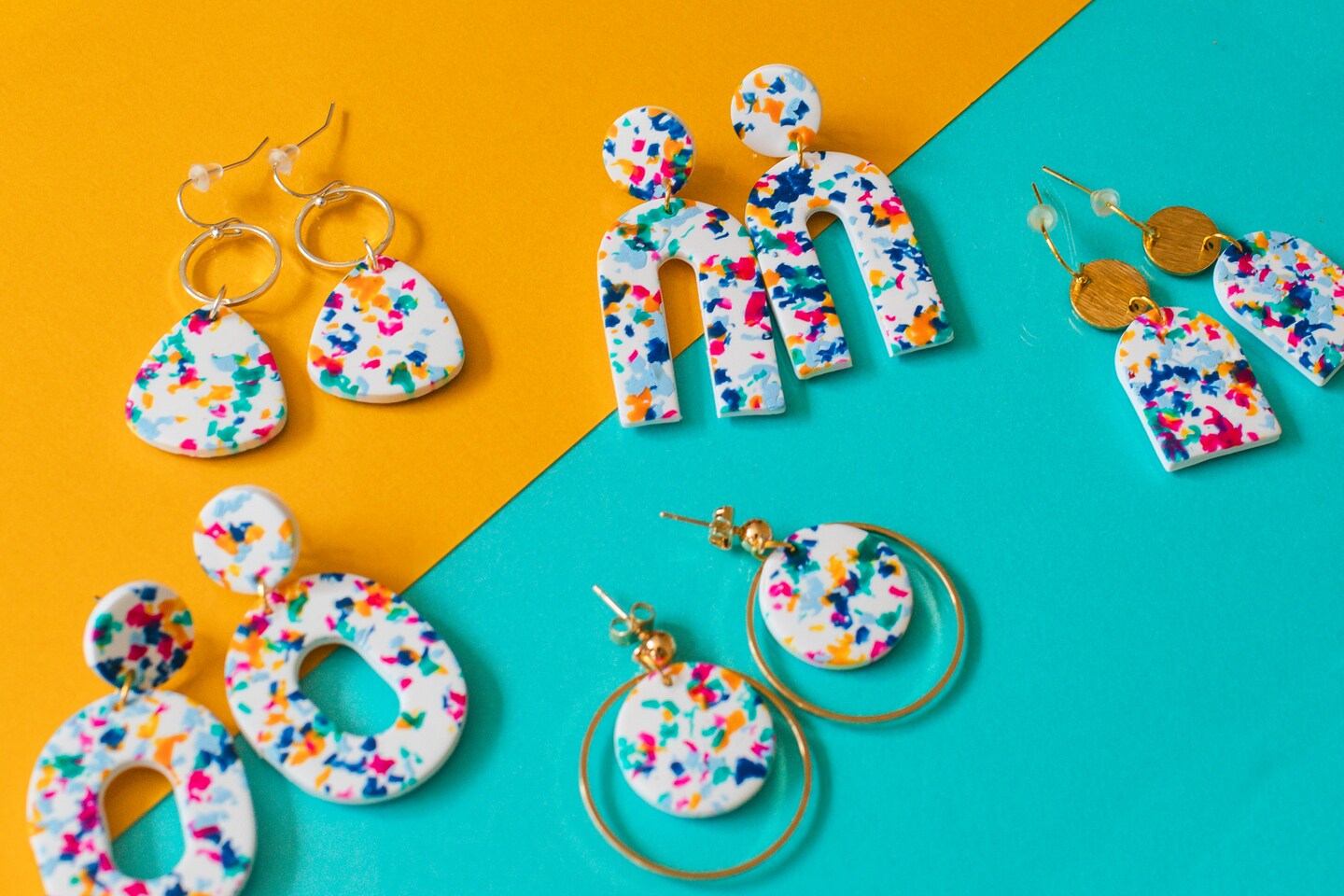 Handmade Clay Earrings | The Confetti | Clay and Collection ...