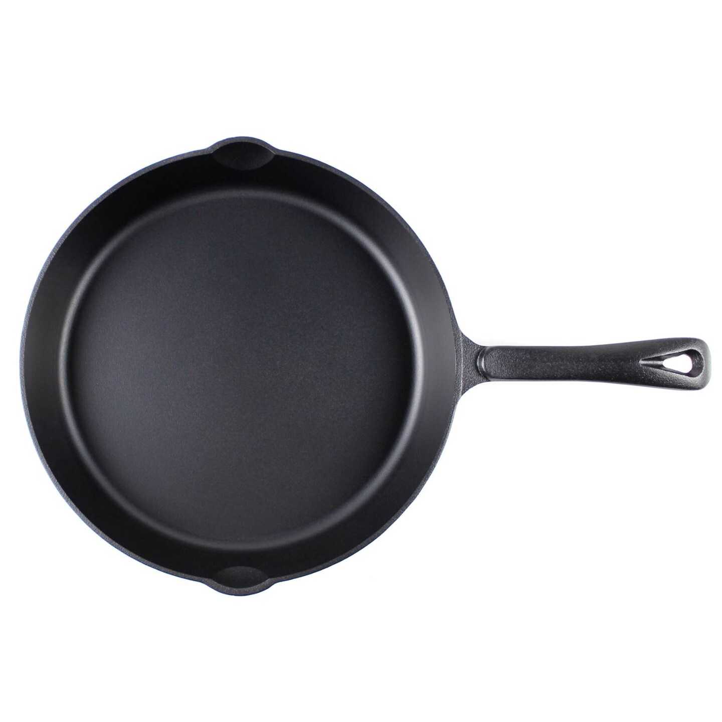 Lehman&#x27;s Cast Iron Skillet - Nitrogen Hardened Cookware, Tough but Lightweight, No Need to Season, Silicone Safety Handle Included