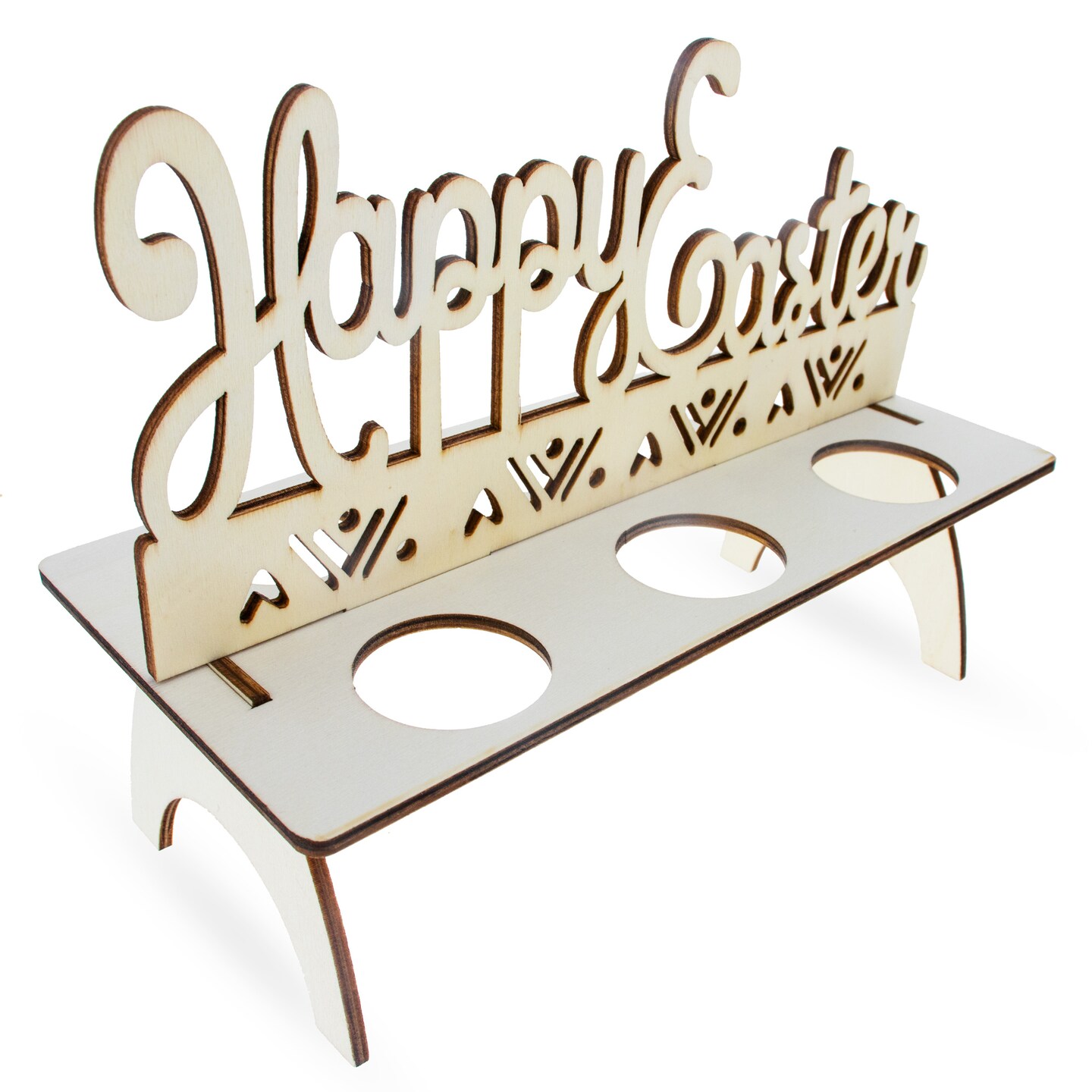 Happy Easter Wooden Multiple Egg Shelf Stand Holder Display
