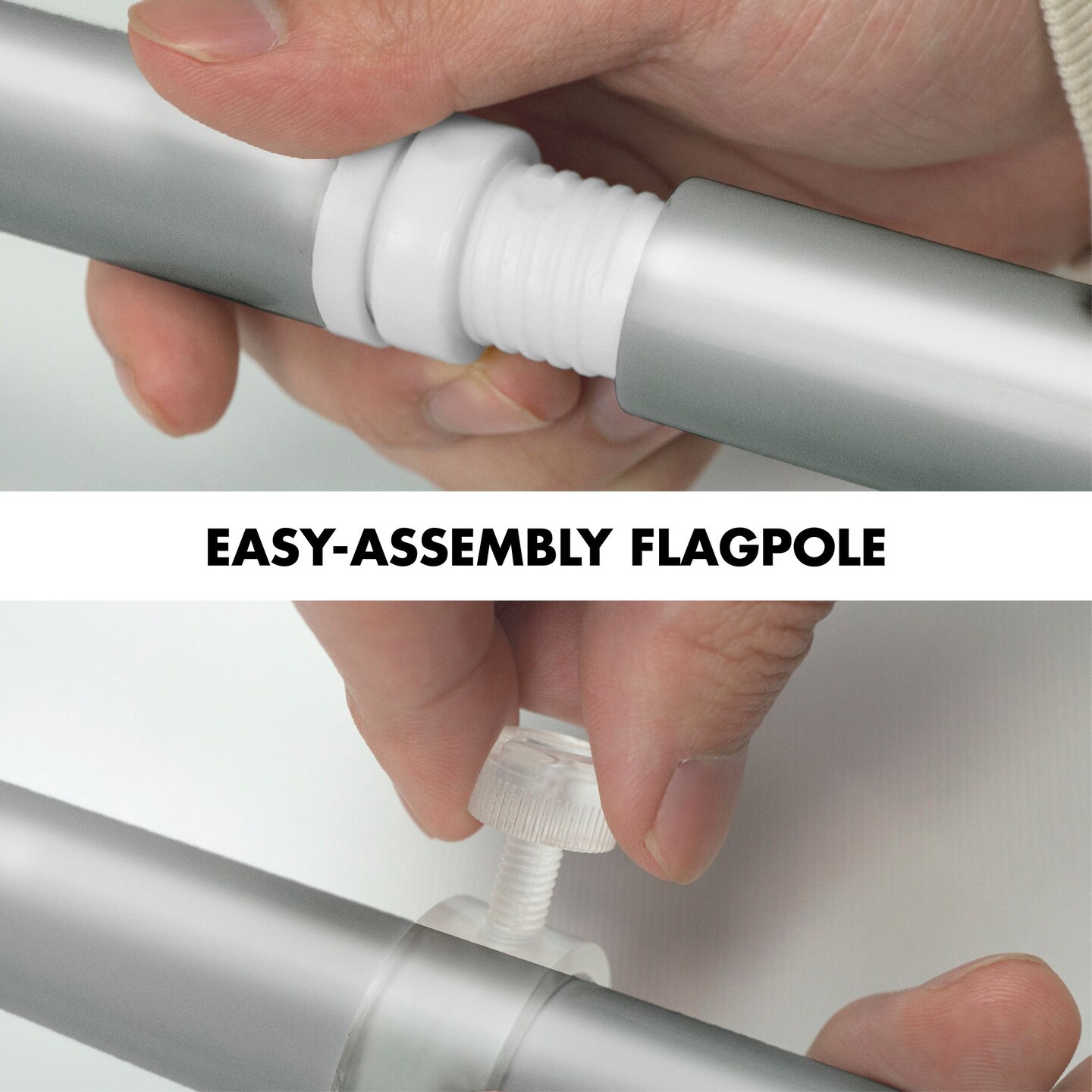 G128 Combo Pack: 6 Feet Tangle Free Spinning Flagpole (Silver) Thin Blue Line Flag 3x5 ft Printed 150D Brass Grommets (Flag Included) Aluminum Flag Pole